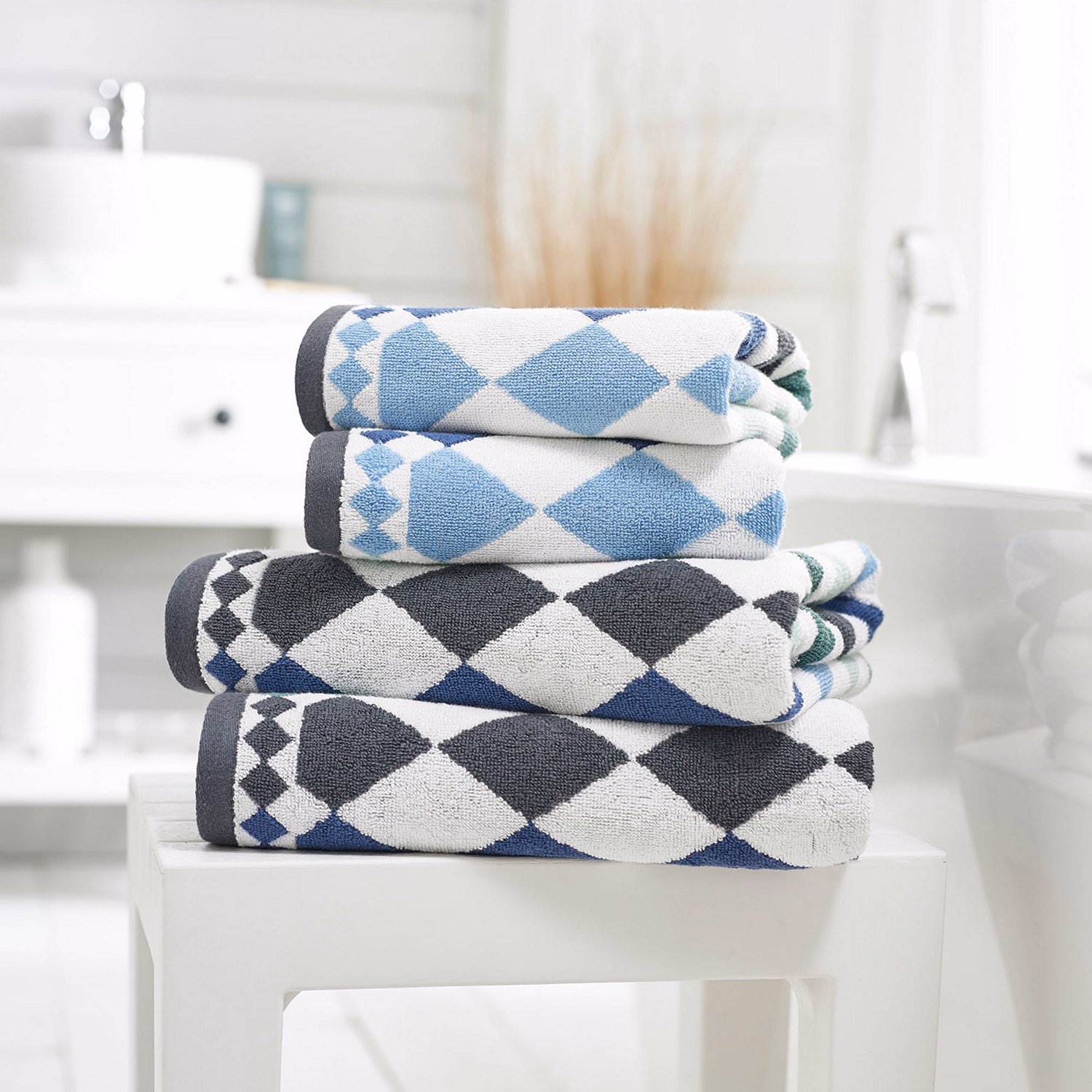 Bliss Diamond Towel Seagrass