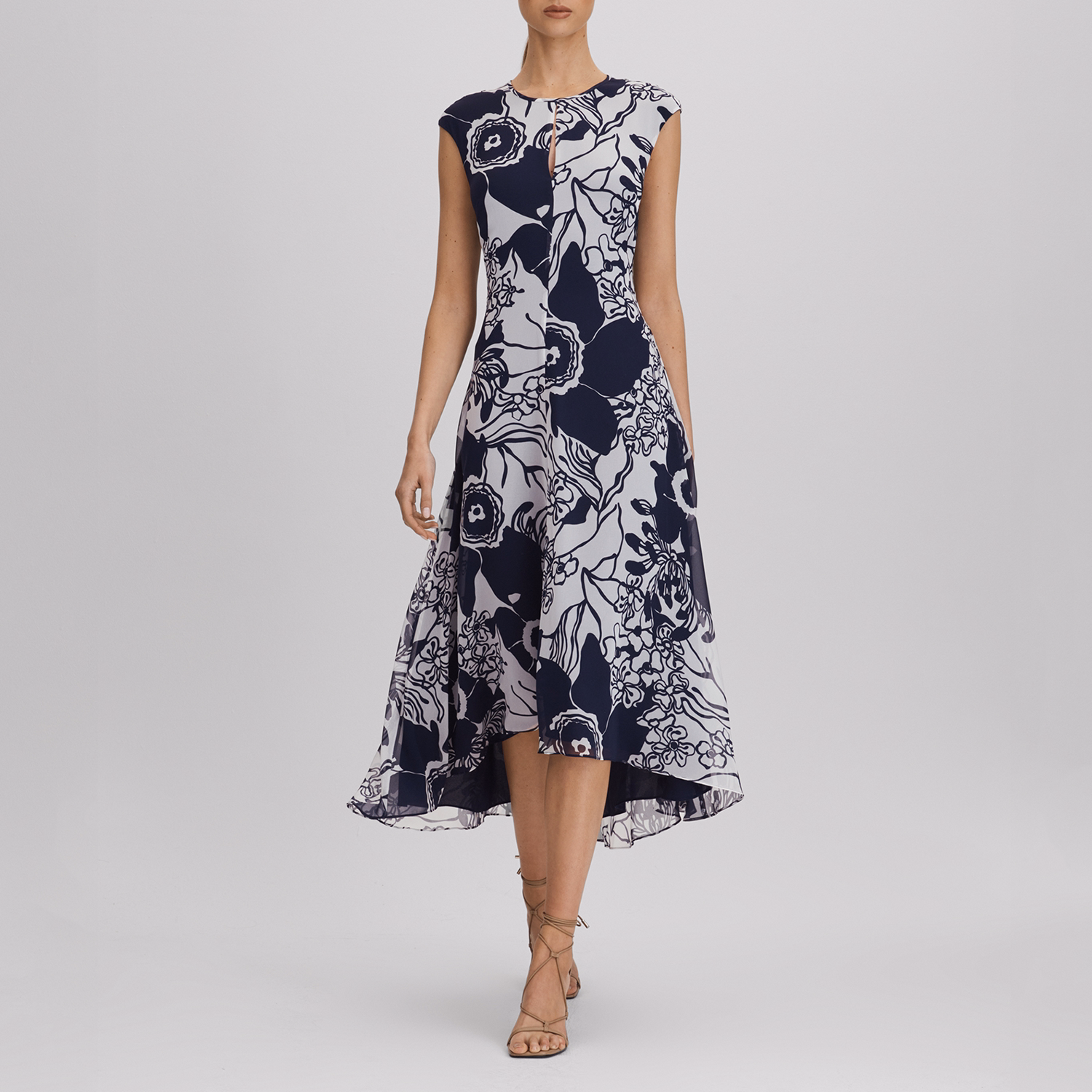 Becci Printed Open-Back Dress