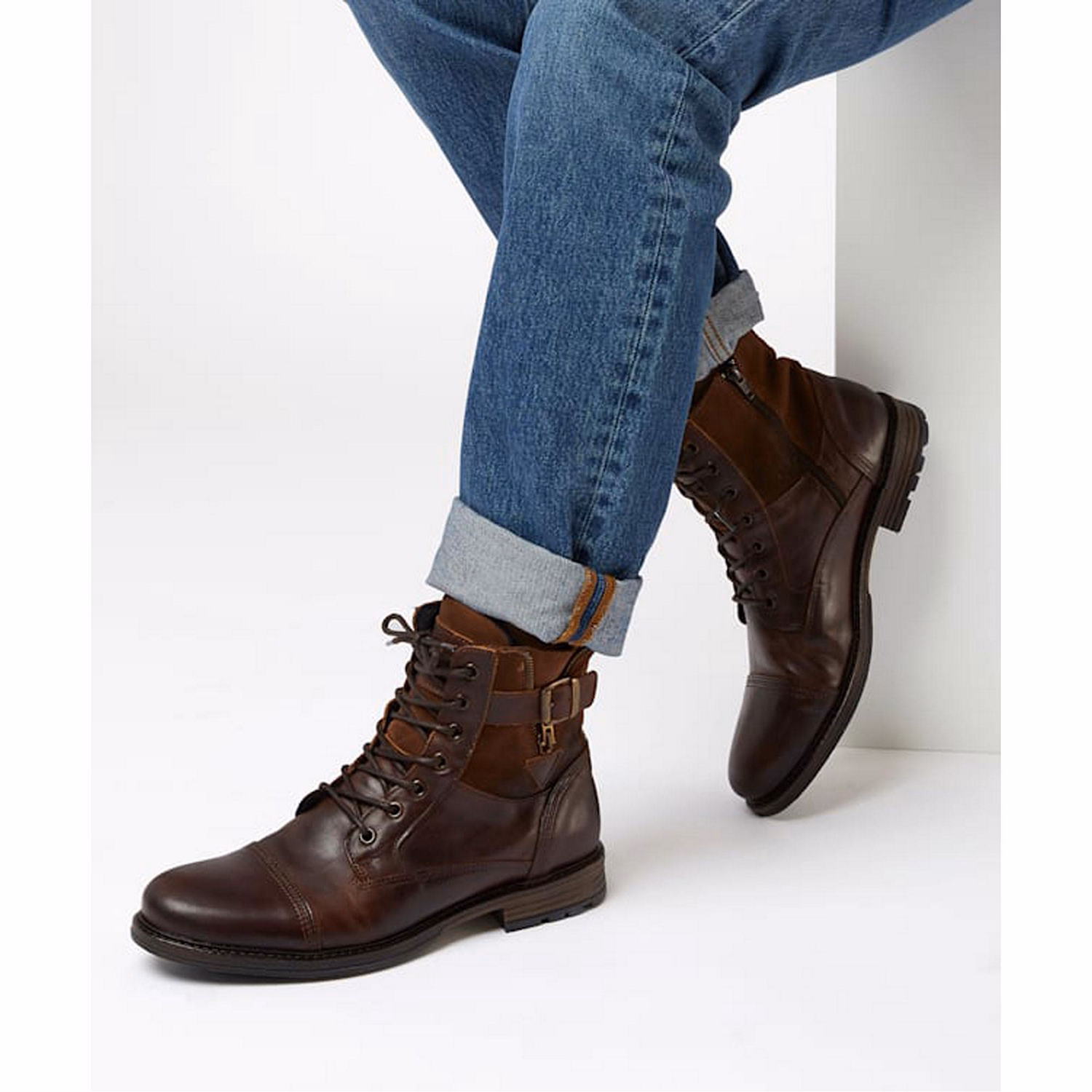 Call Casual Buckle Detail Biker Boots