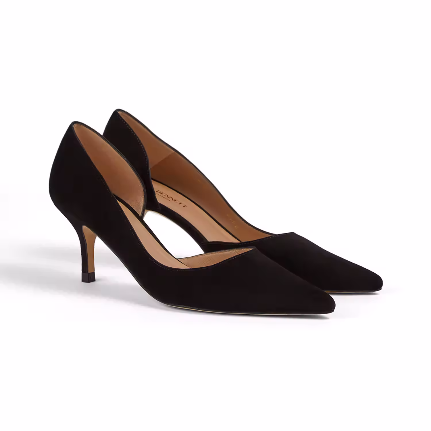 Hazel Suede D'Orsey Kitten Heels