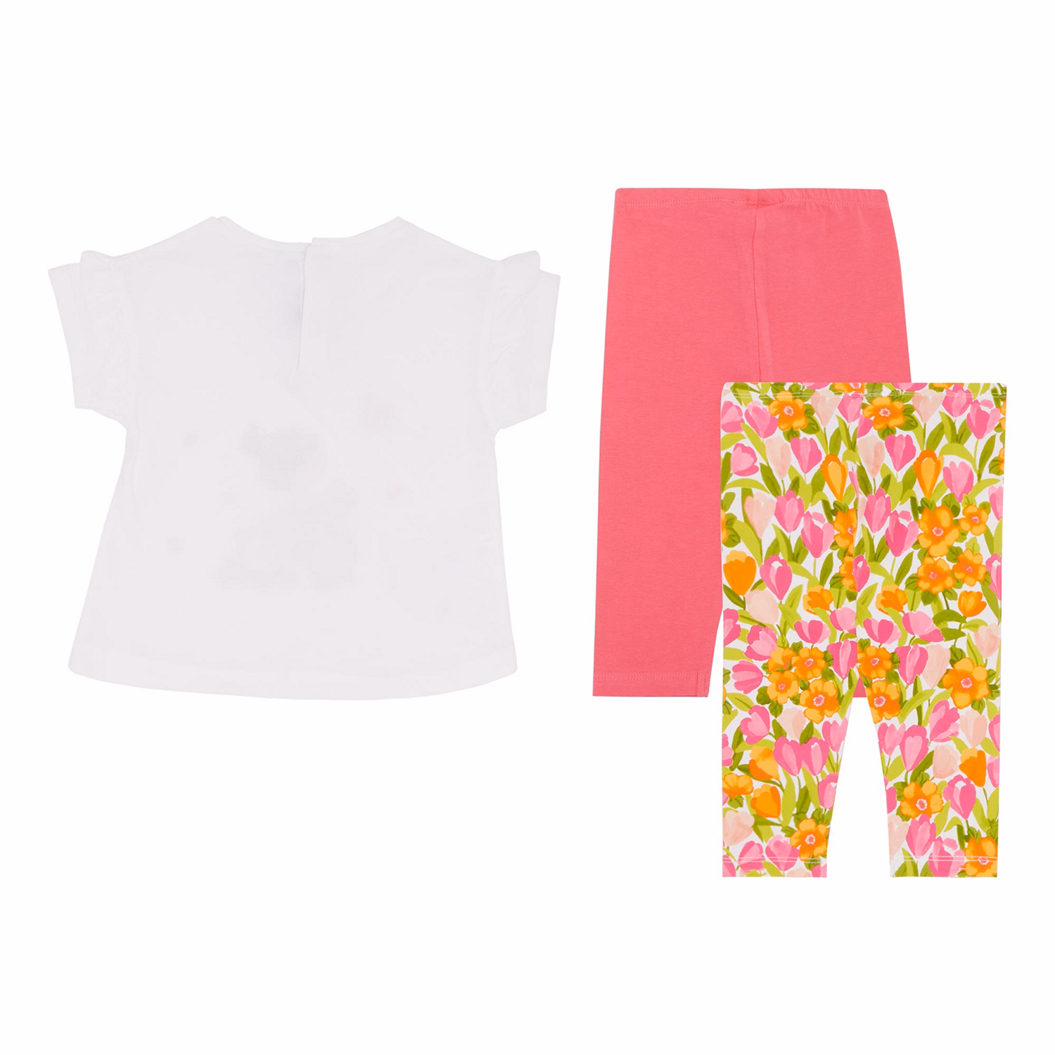 Three-Piece Graphic T-Shirt & Assorted Leggings Set