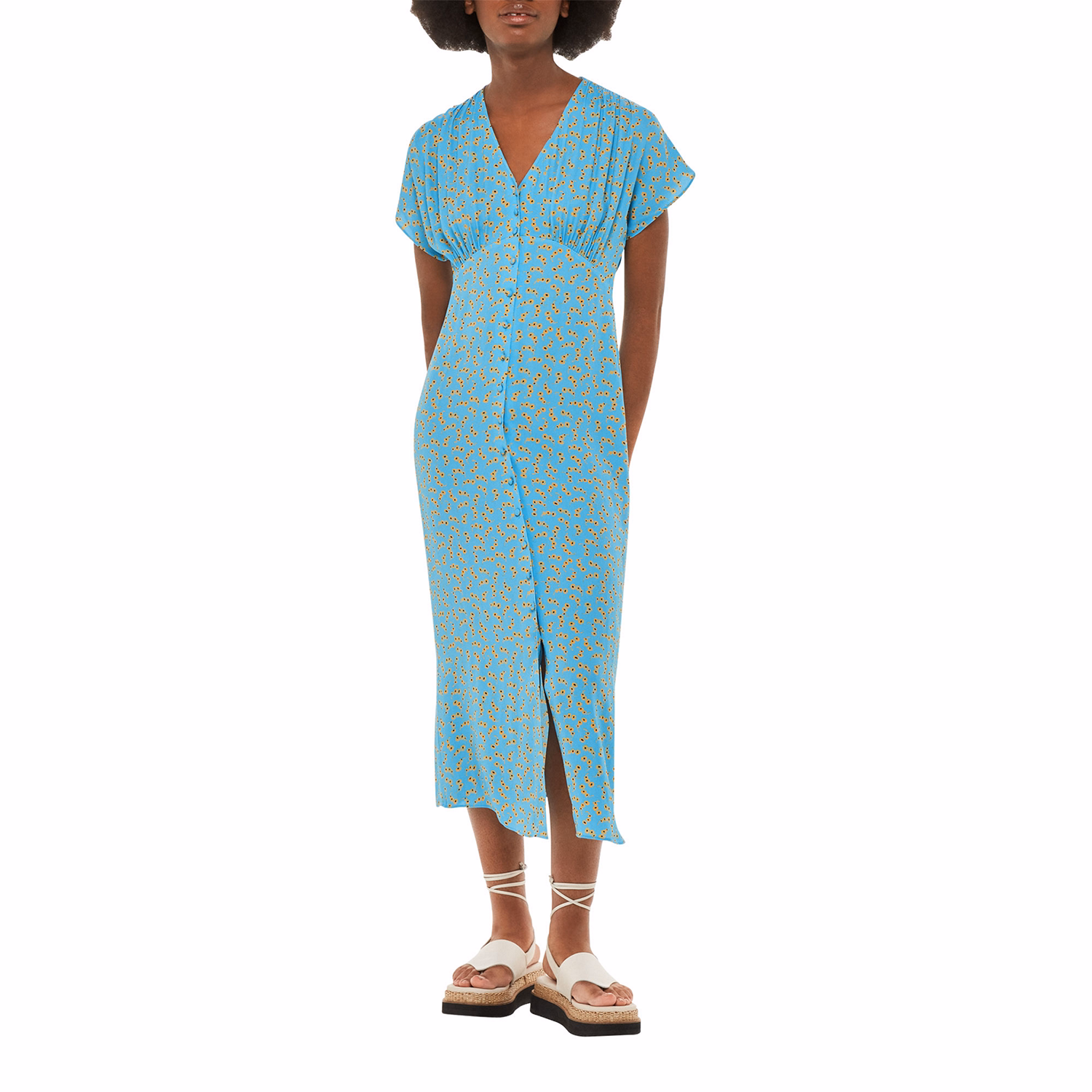 Floral Crescent Midi Dress