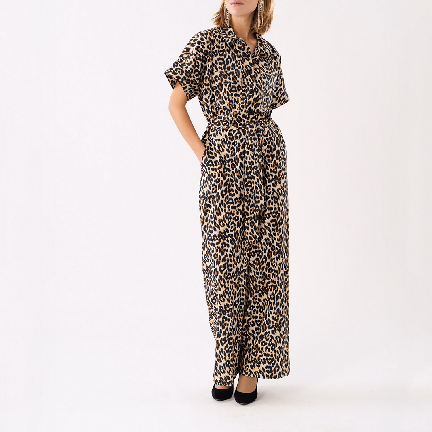Mathilde Belted Leopard Jumpsuit