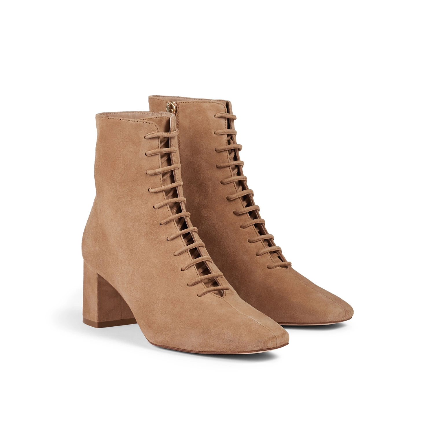 Arabella Lace-Up Suede Ankle Boots