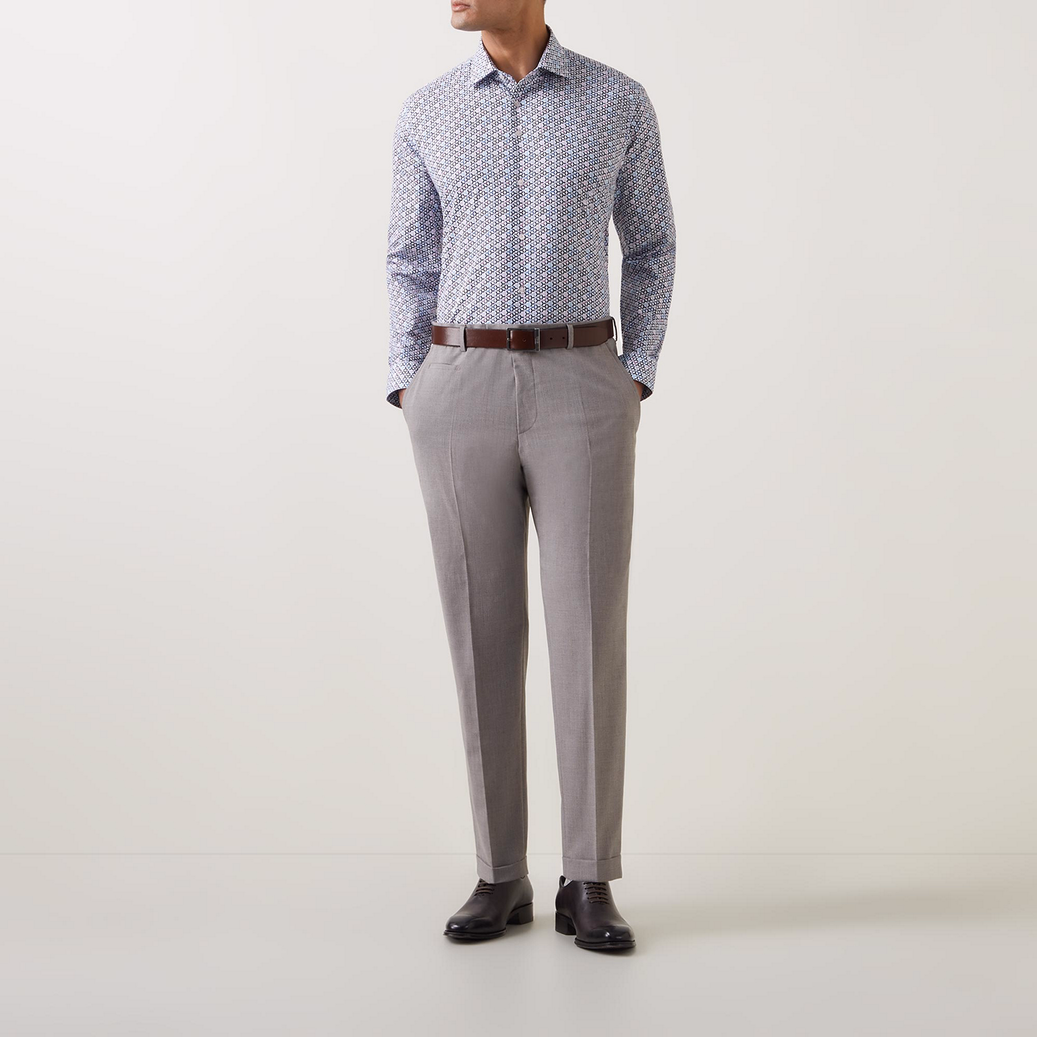 Geometric Single Cuff Formal Shirt