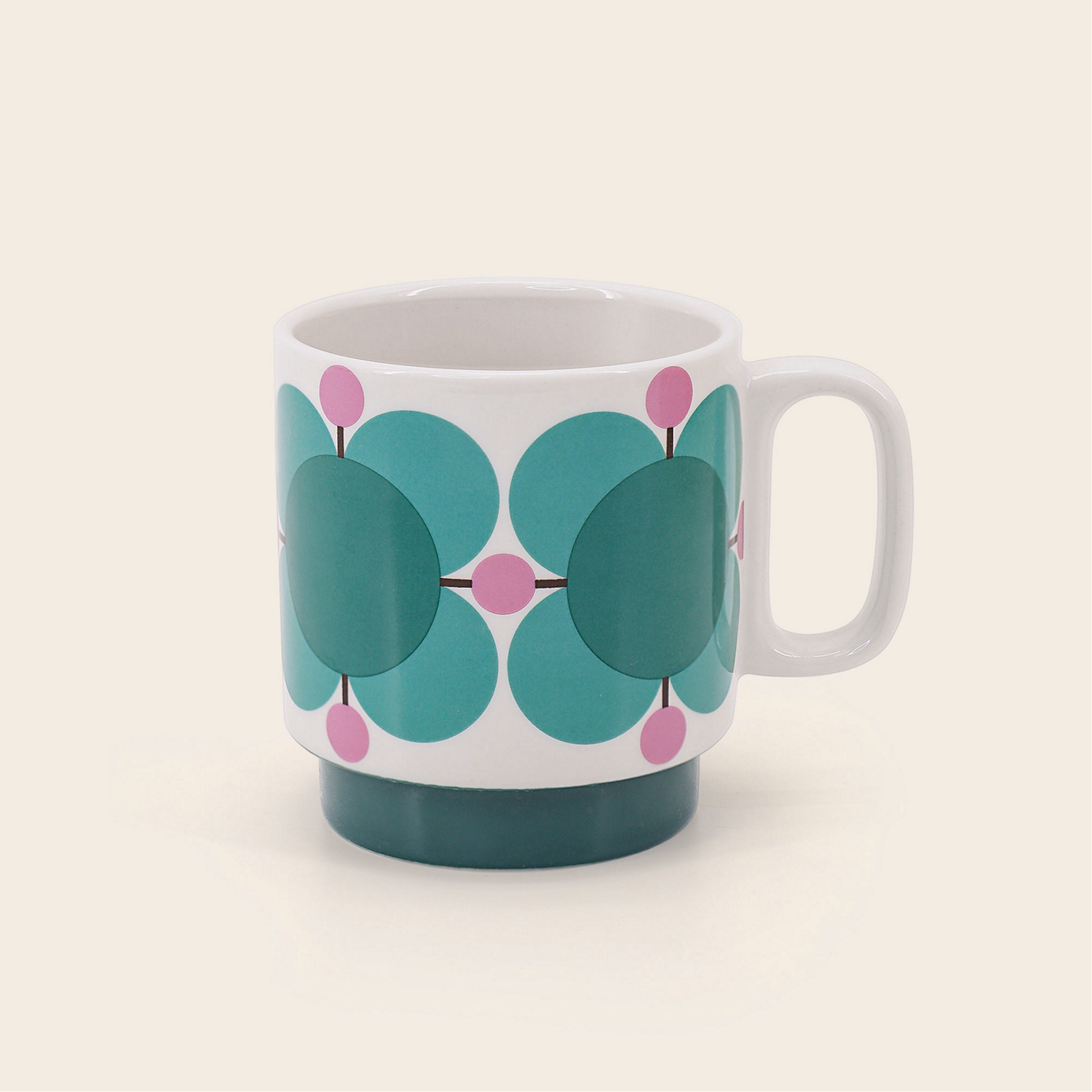 Set of Two Mugs - Atomic Flower Jewel/ Latte