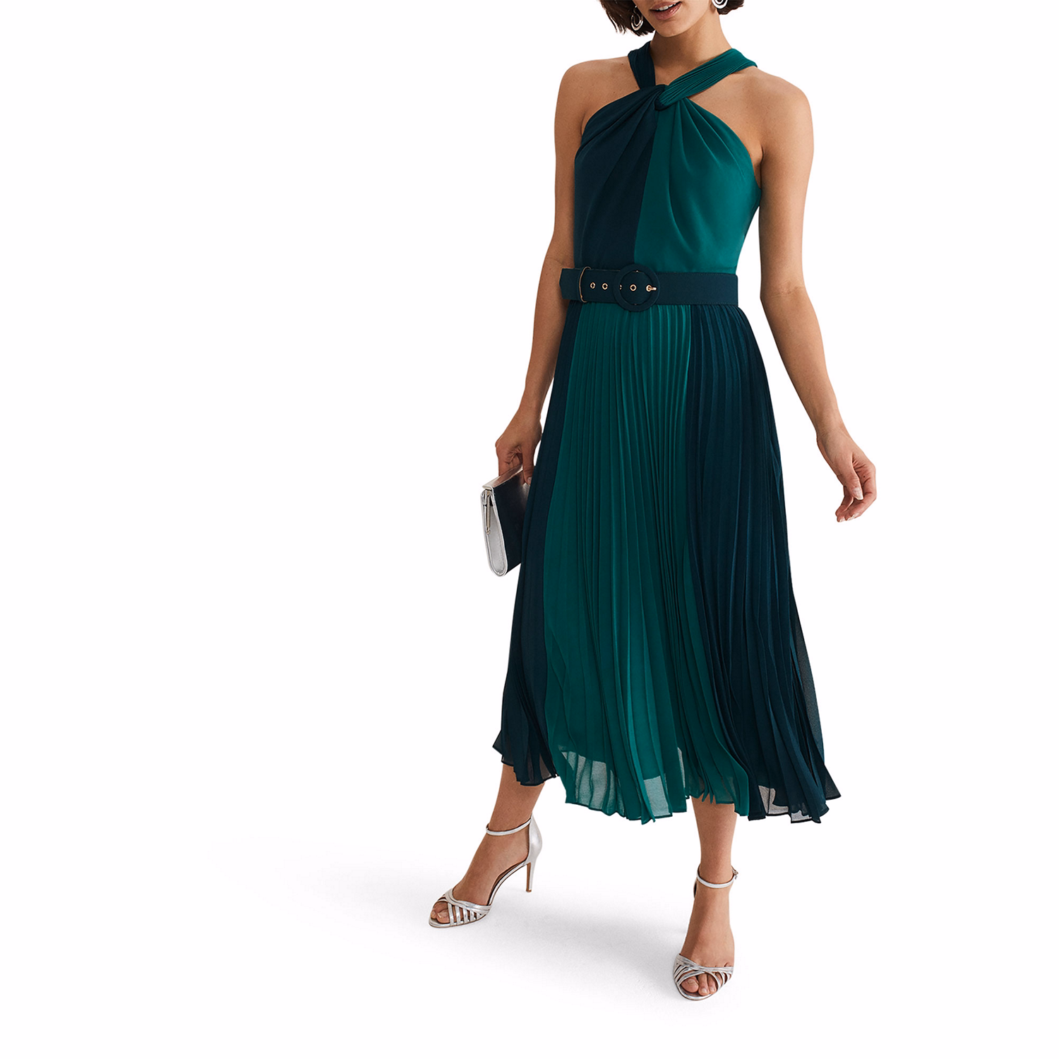 Xenia Colour Block Pleated Dress
