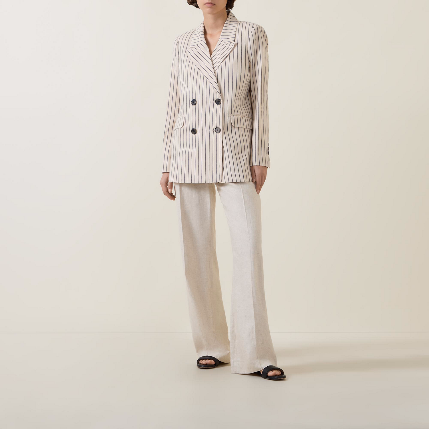 Sine Striped Double-Breasted Blazer