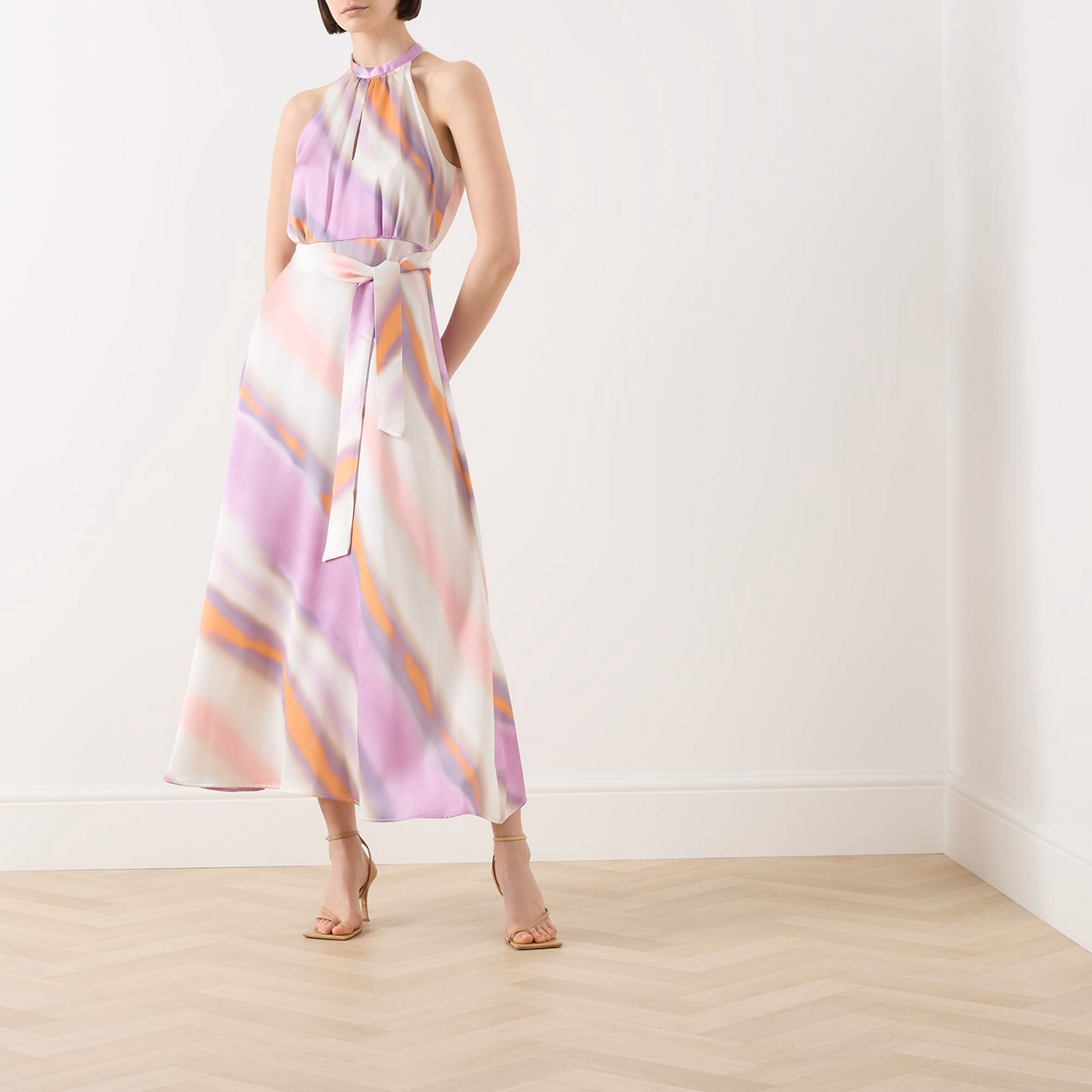 Paella Halterneck Flared Dress