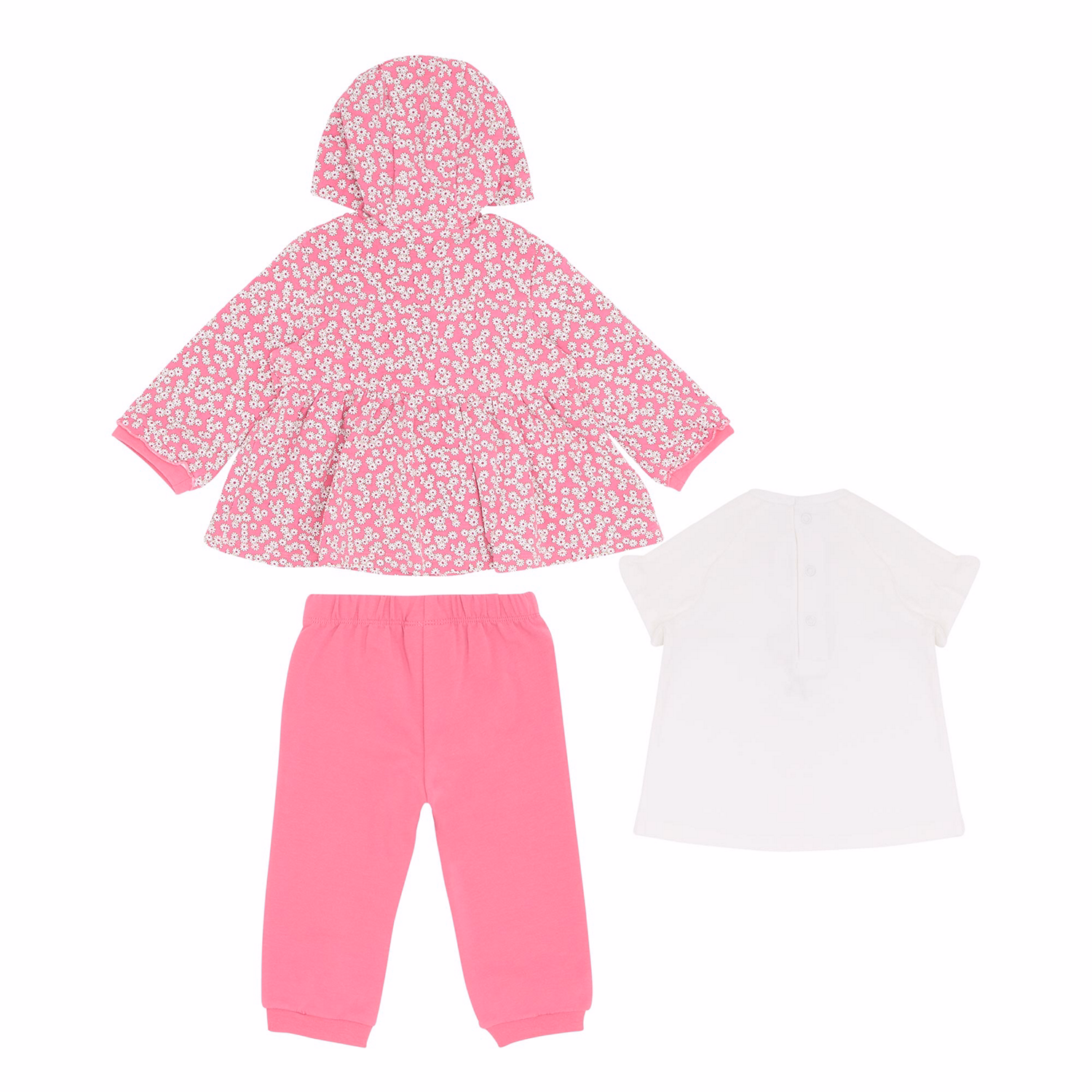 Three-Piece Floral Jacket, T-Shirt & Leggings Set