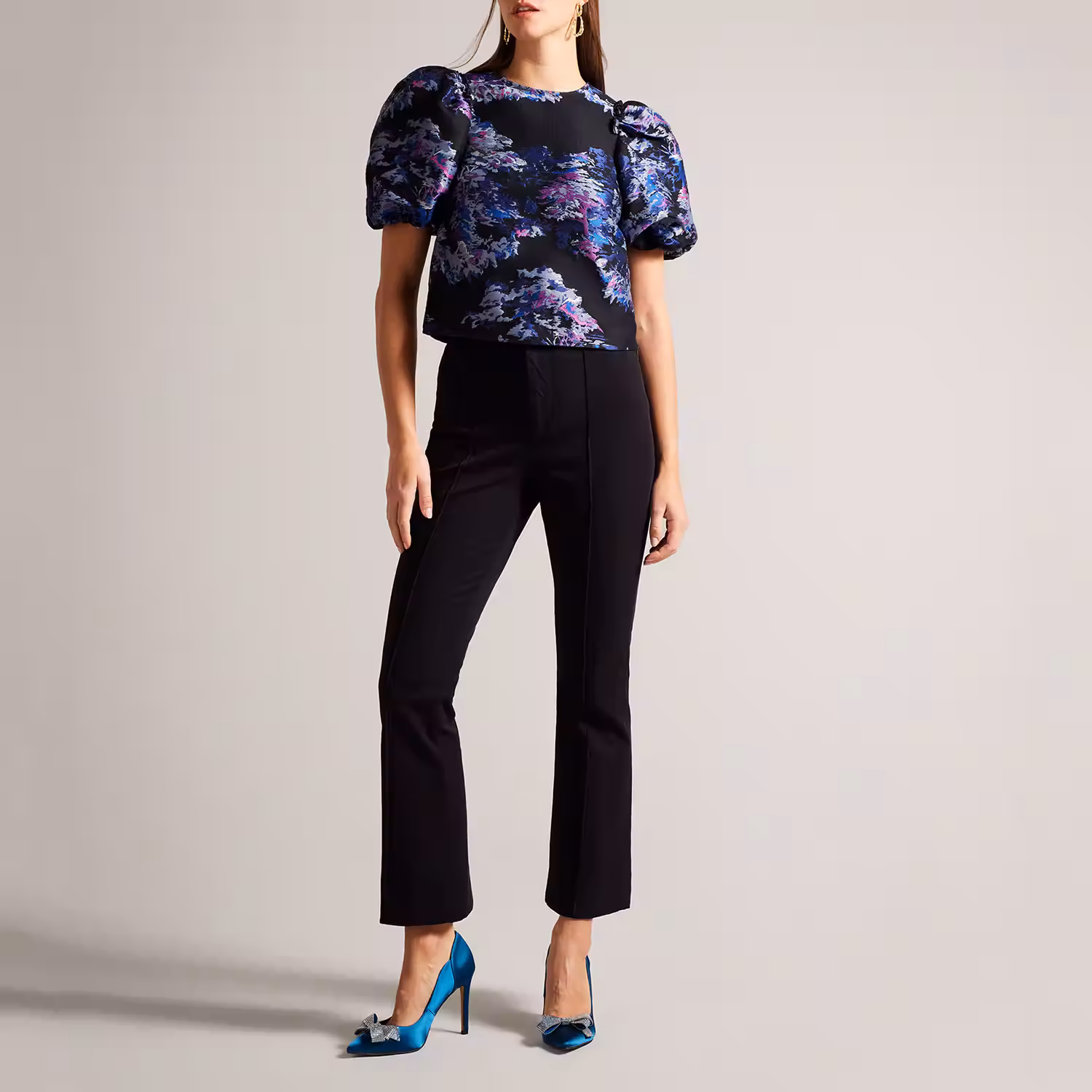 Orlilas Satin Crystal Bow Pumps