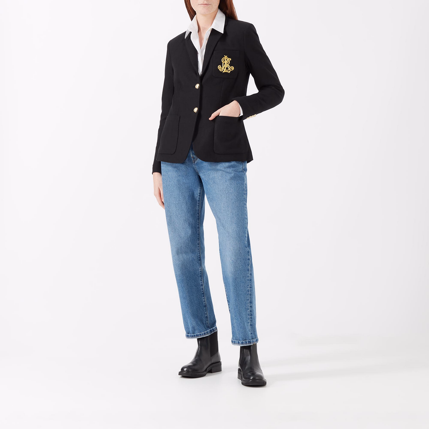 Anfisa Embroidered Logo Blazer