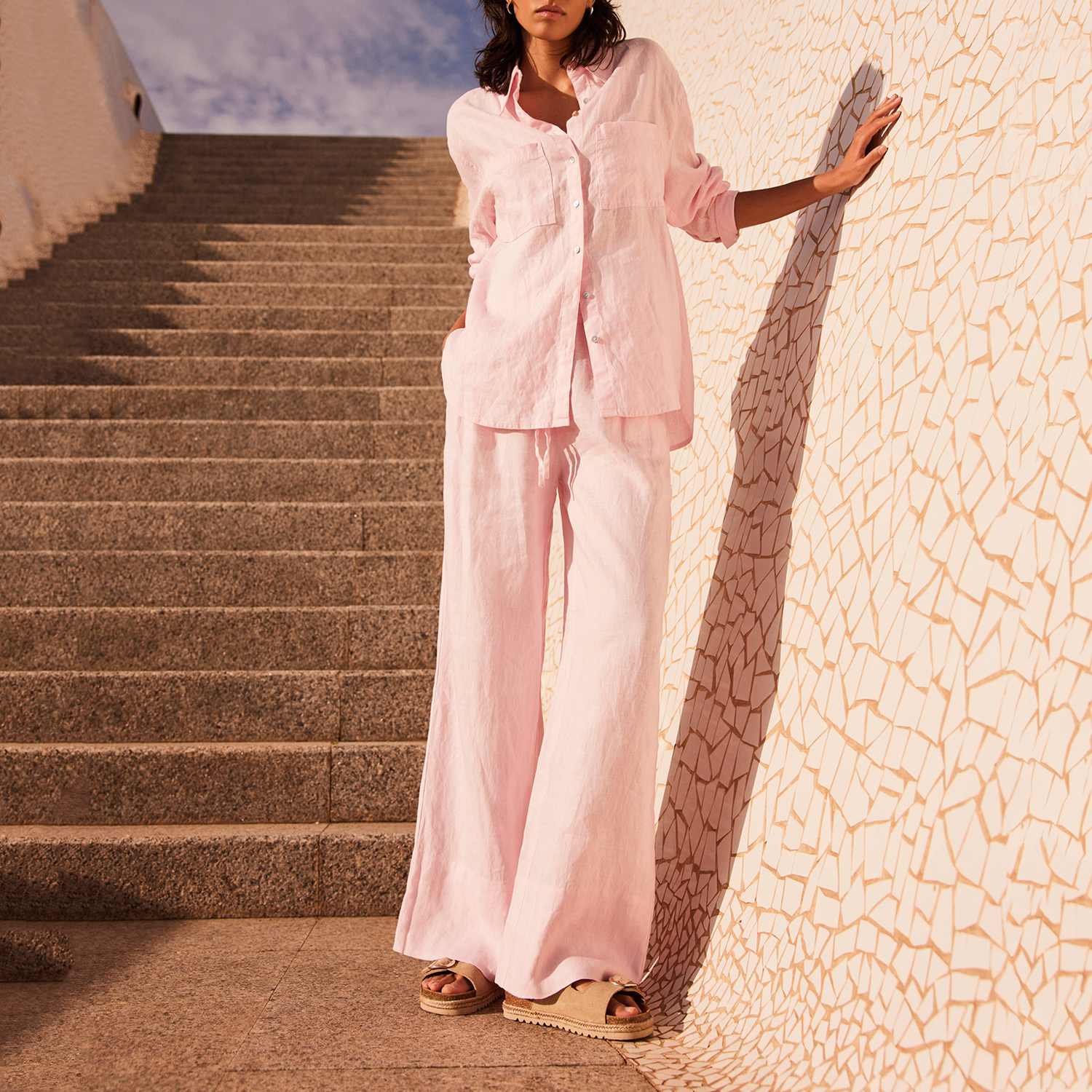 Linen Wide Leg Trousers