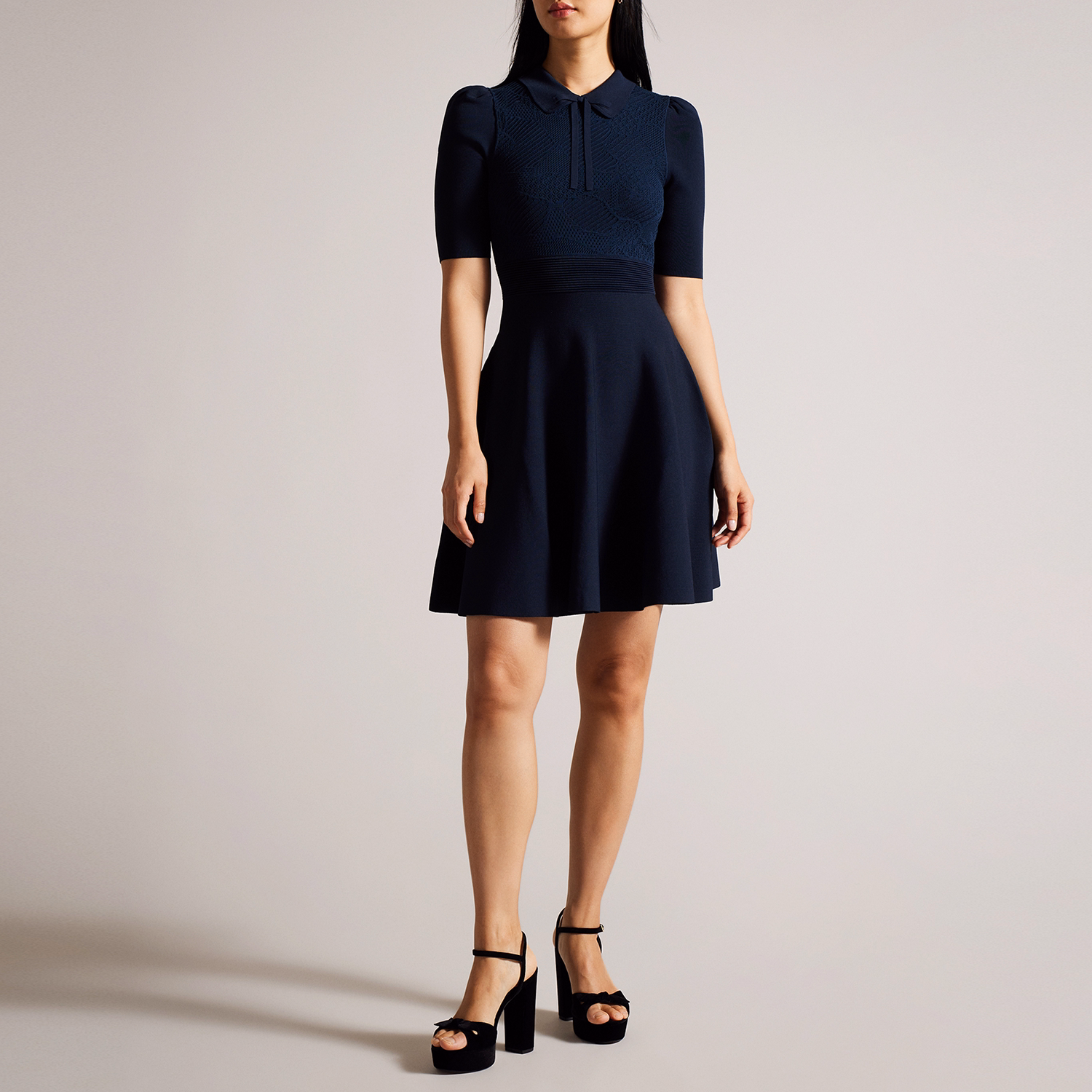 Hillder Pointelle Knit Dress