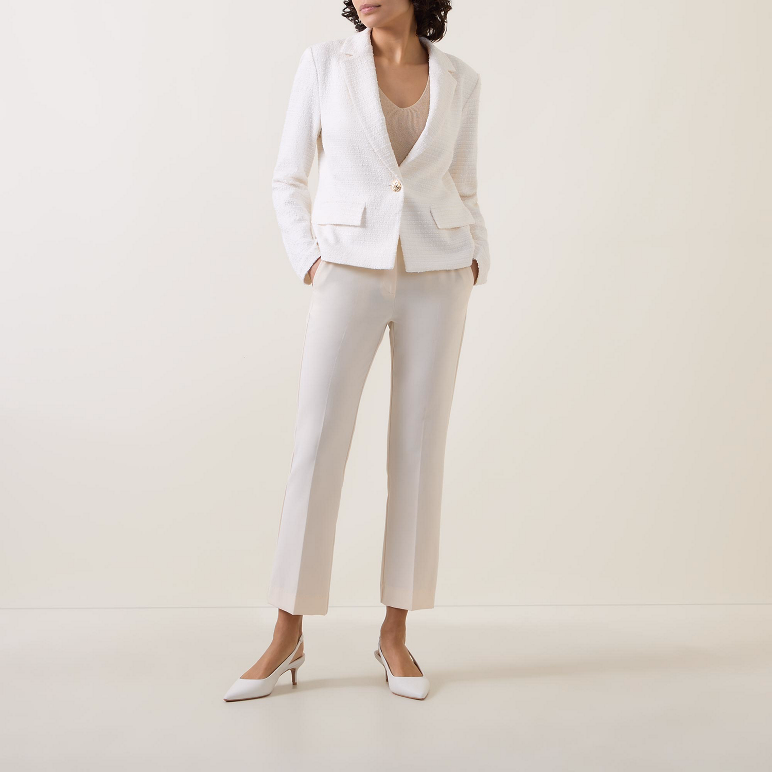 Single-Breasted Bouclé Blazer