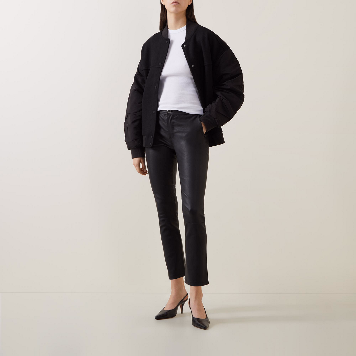 Leah High-Rise Leather Trousers