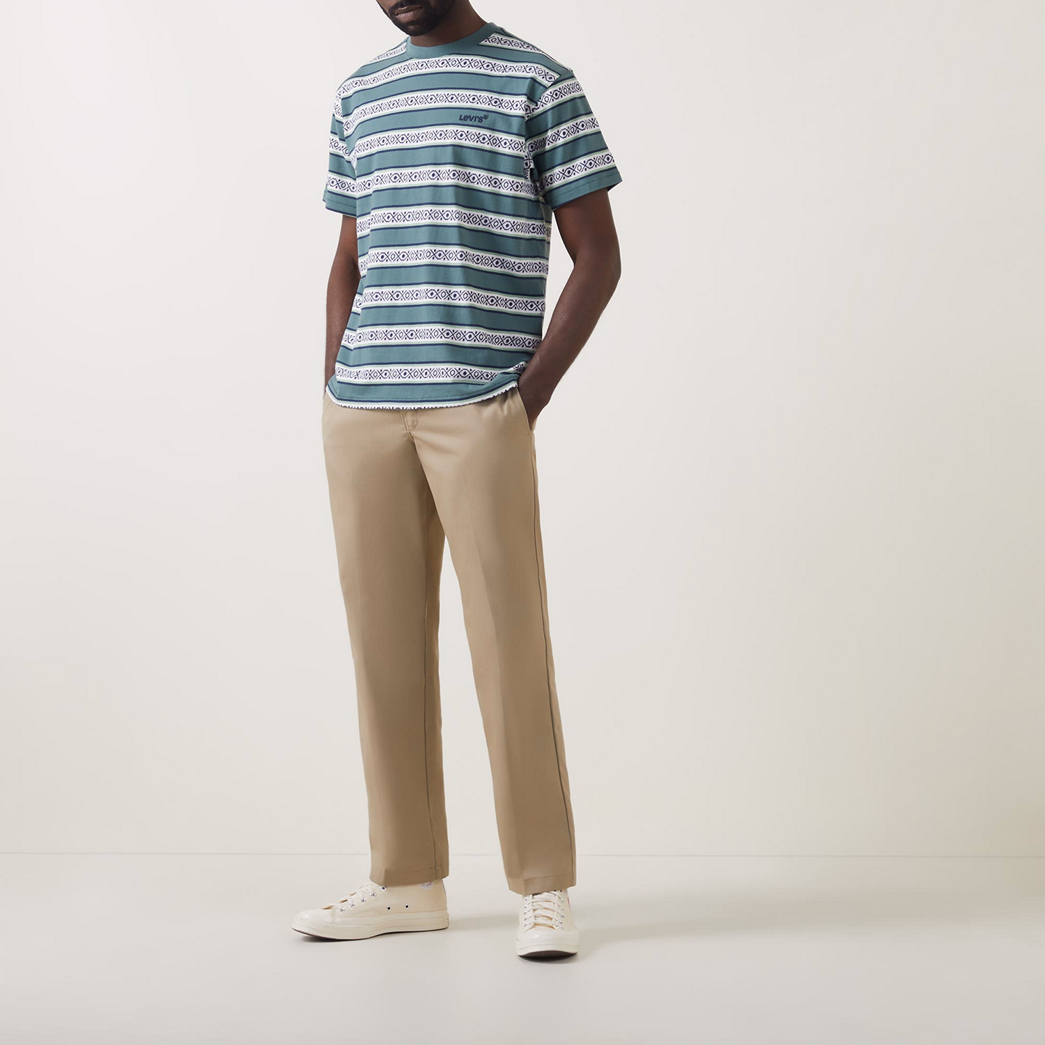 Red Tab? Vintage Striped Logo T-Shirt