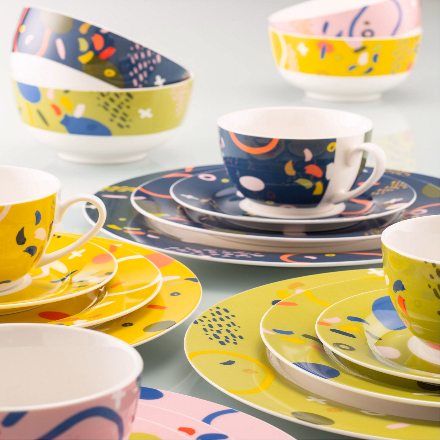 Verdant Teacups and Saucers Set of 4