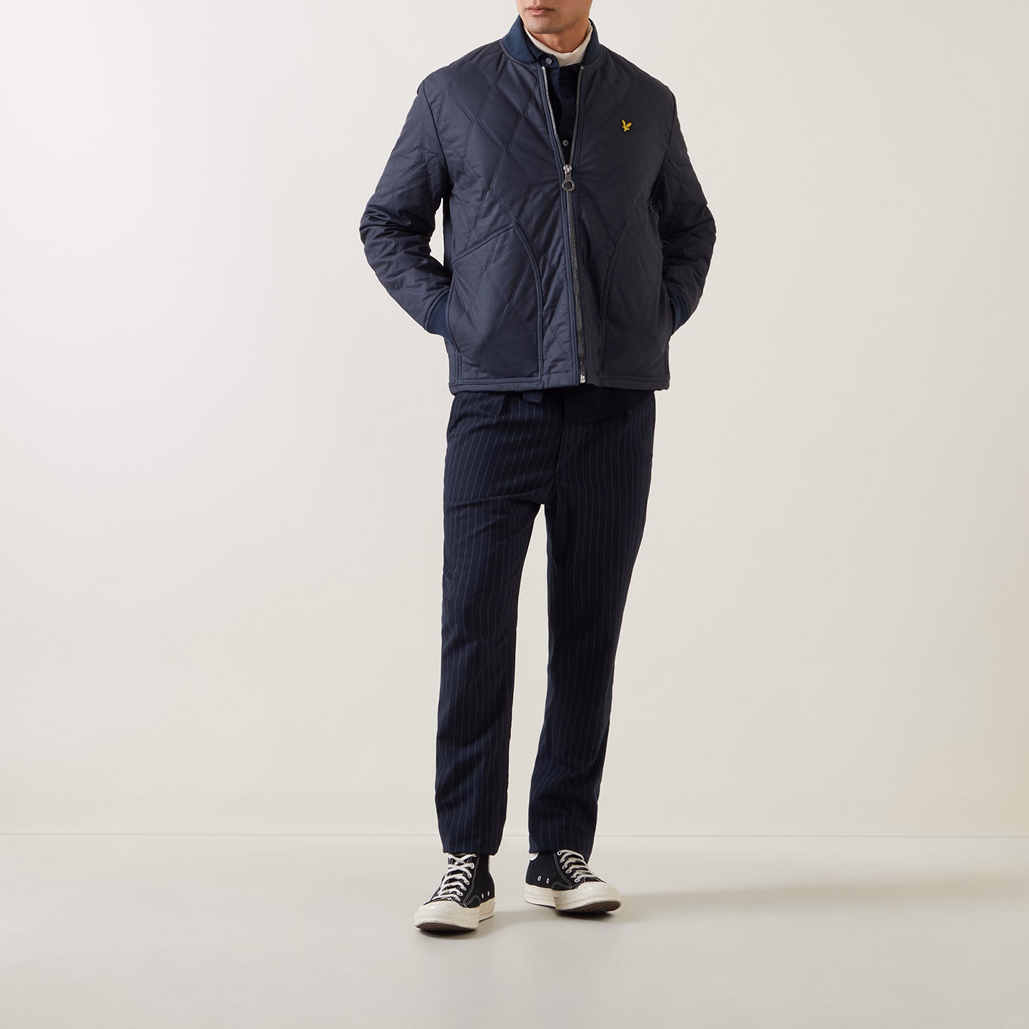 Quilted Logo Wax Cotton Jacket