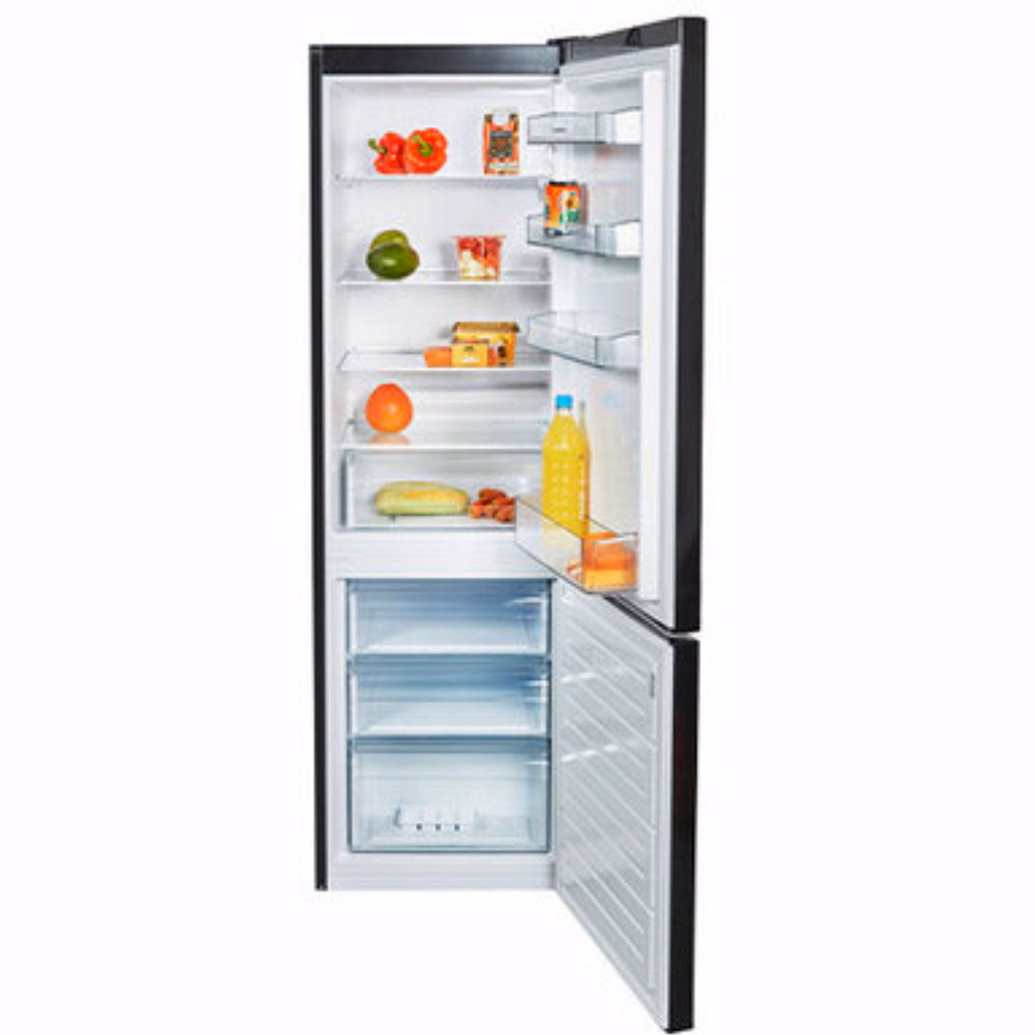 Fridge Freezer with Chrome Recessed Handle Black
