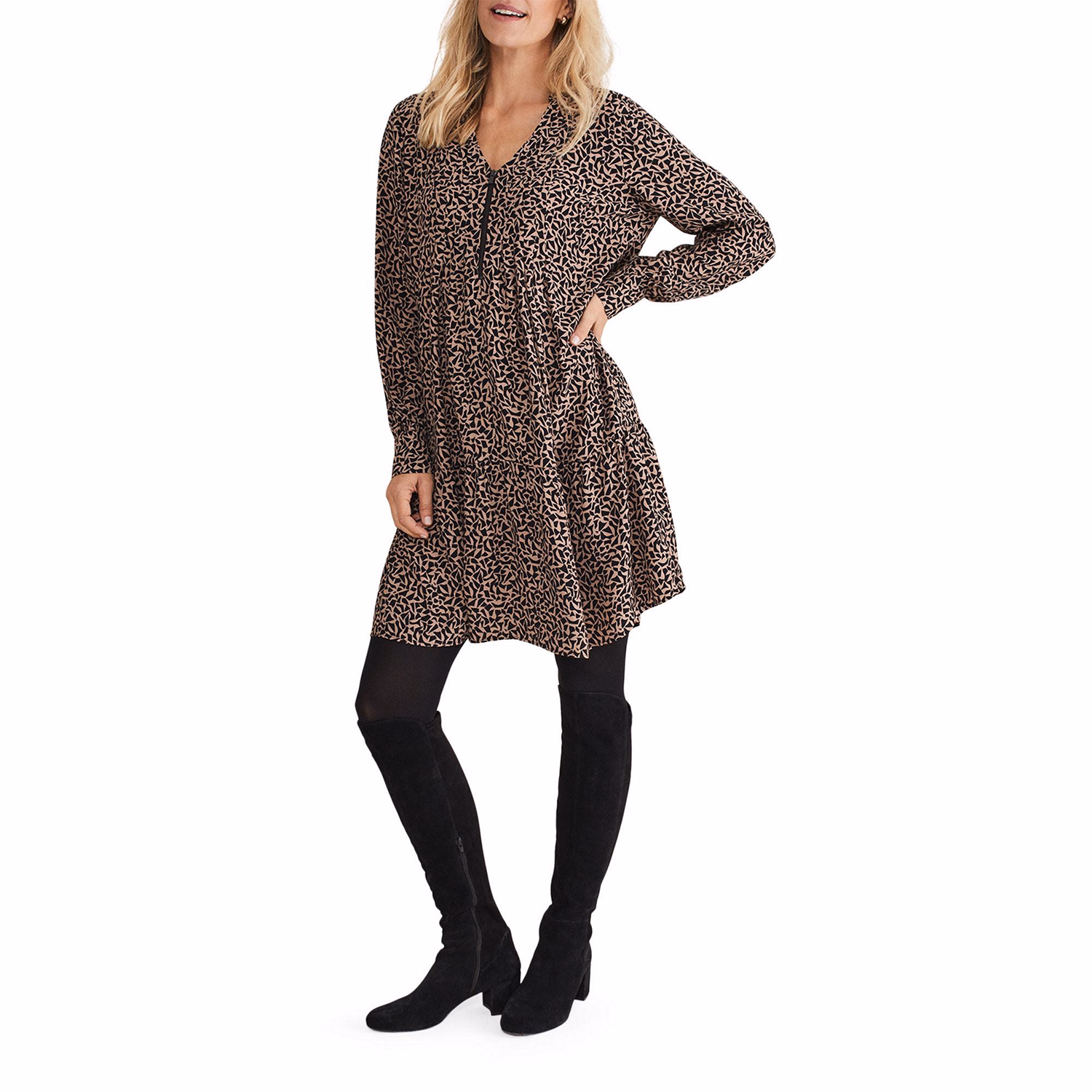 Penele Printed Zip Dress