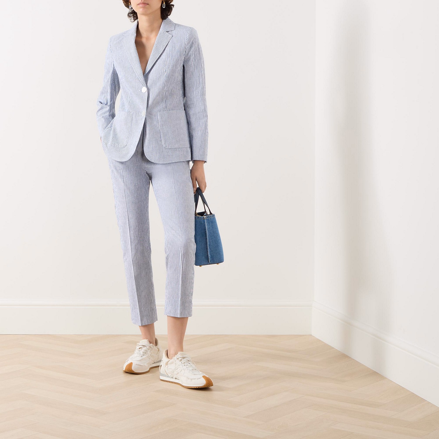 Aletta Single-Breasted Pinstripe Blazer