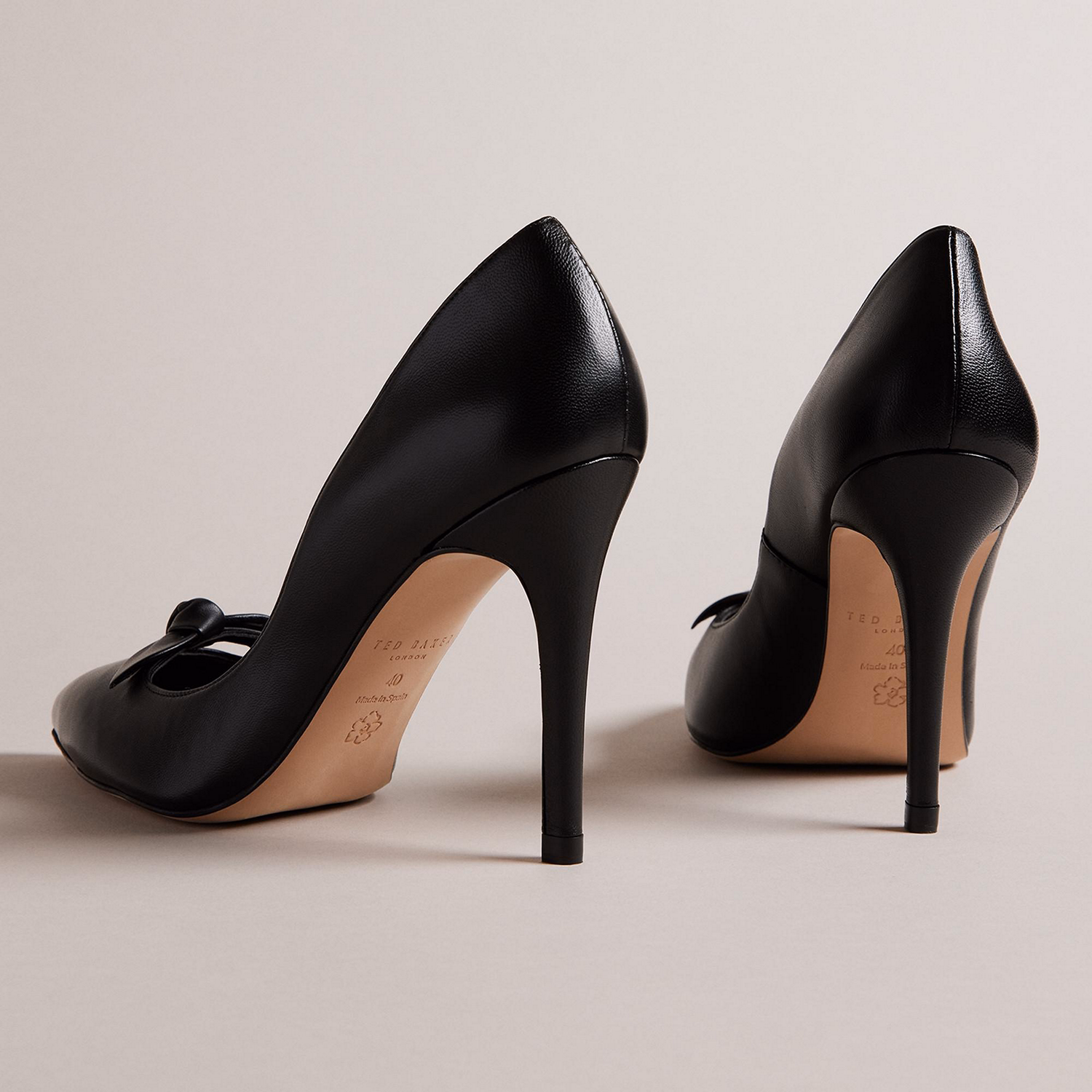 Teliah Leather Bow Embellished Courts