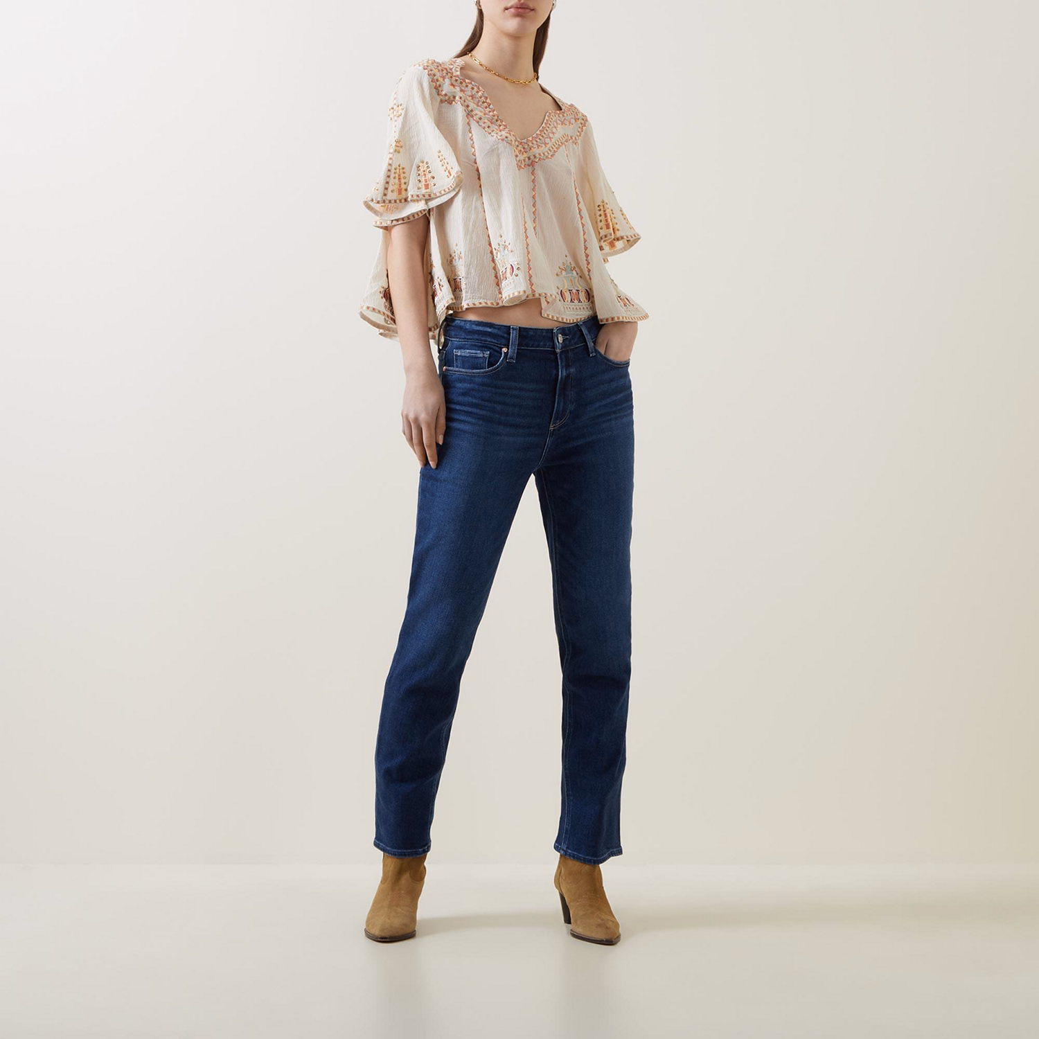 Cindy High-Rise Straight Leg Jeans