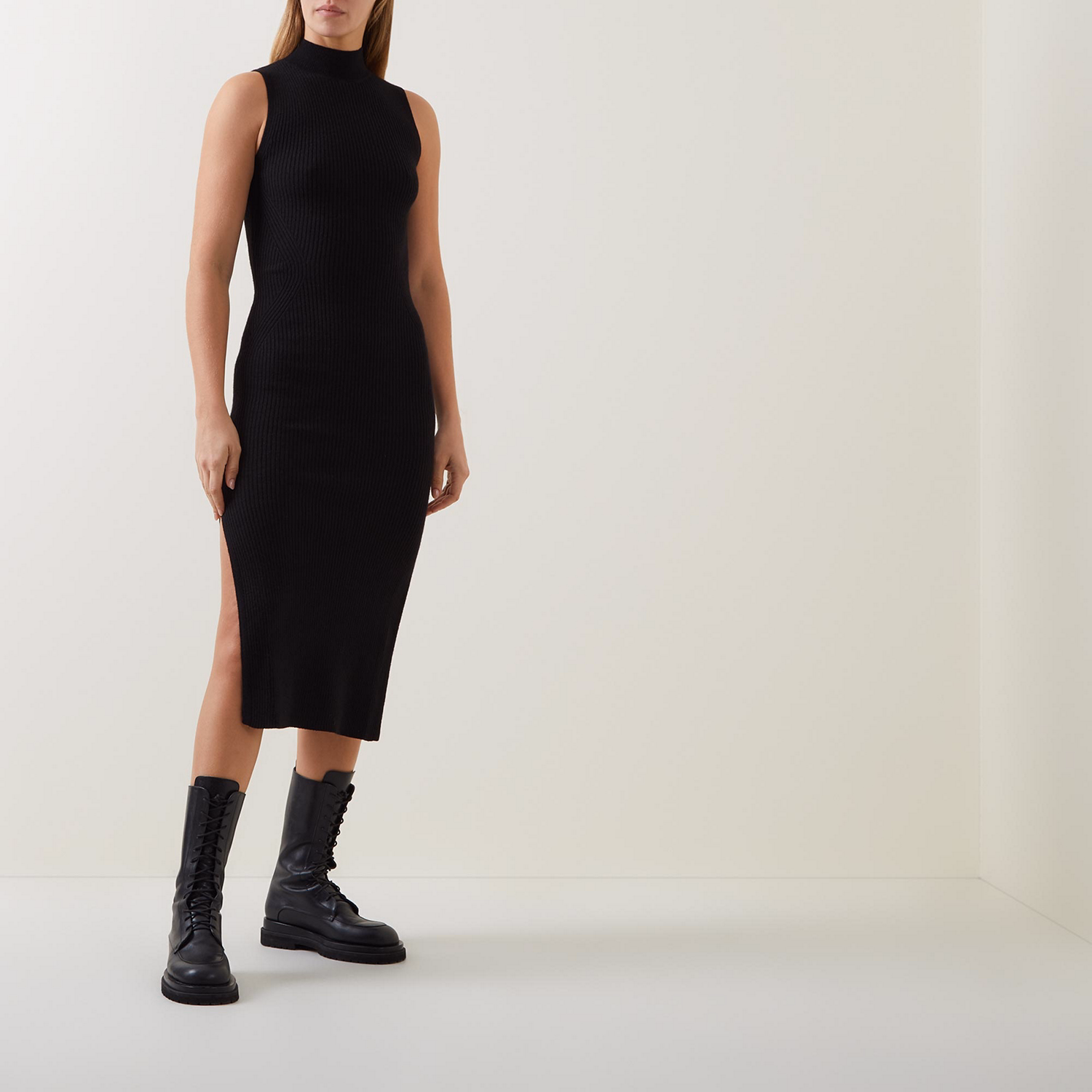 Ida Cashmere Ribbed-Knit Dress