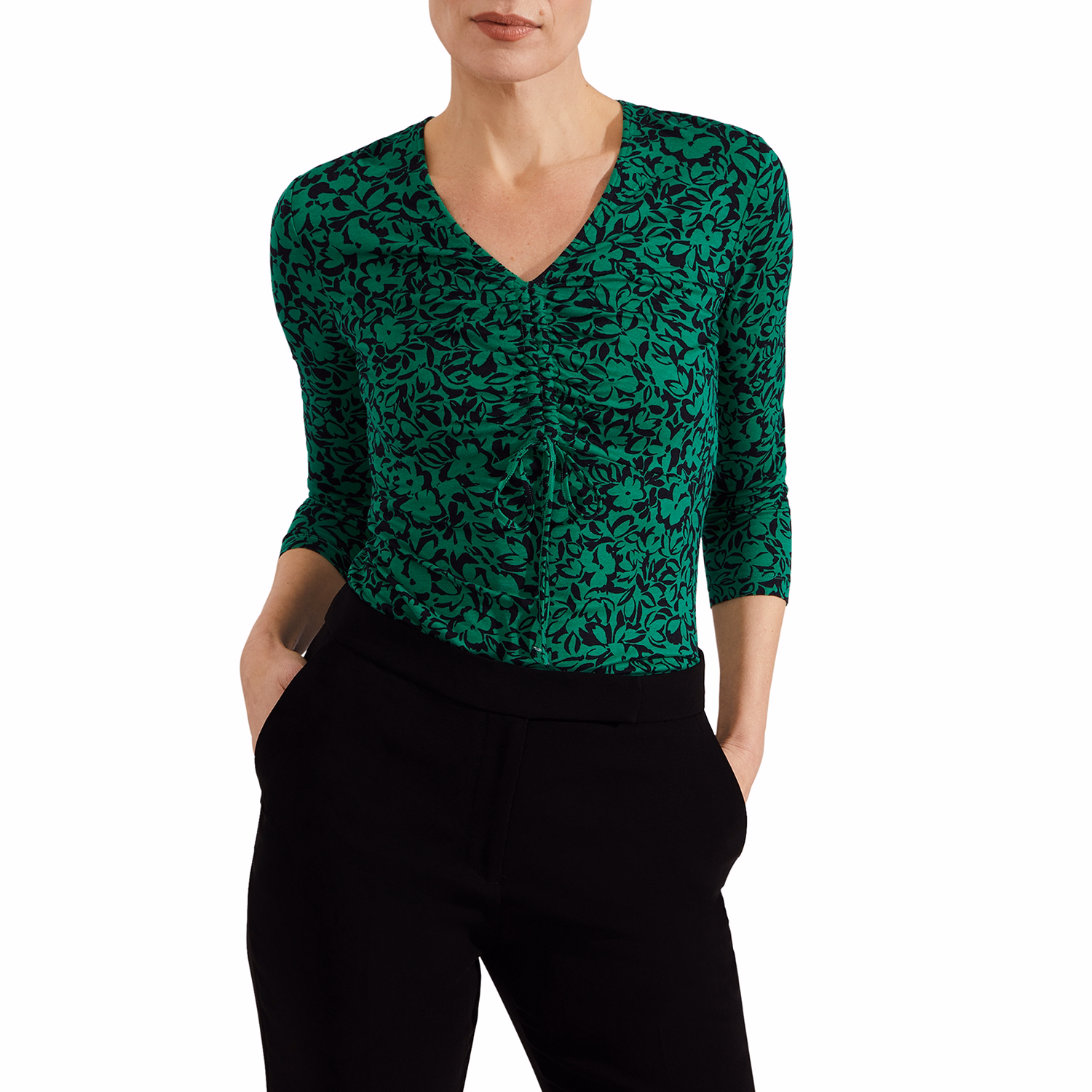 Simmy Ruched Floral-Print Top