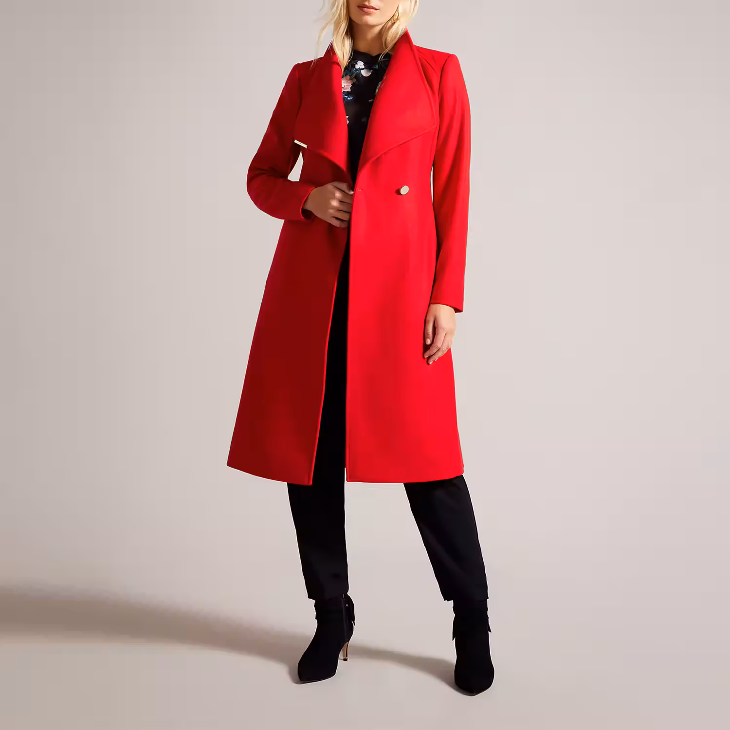 Rose Wrap-Style Coat