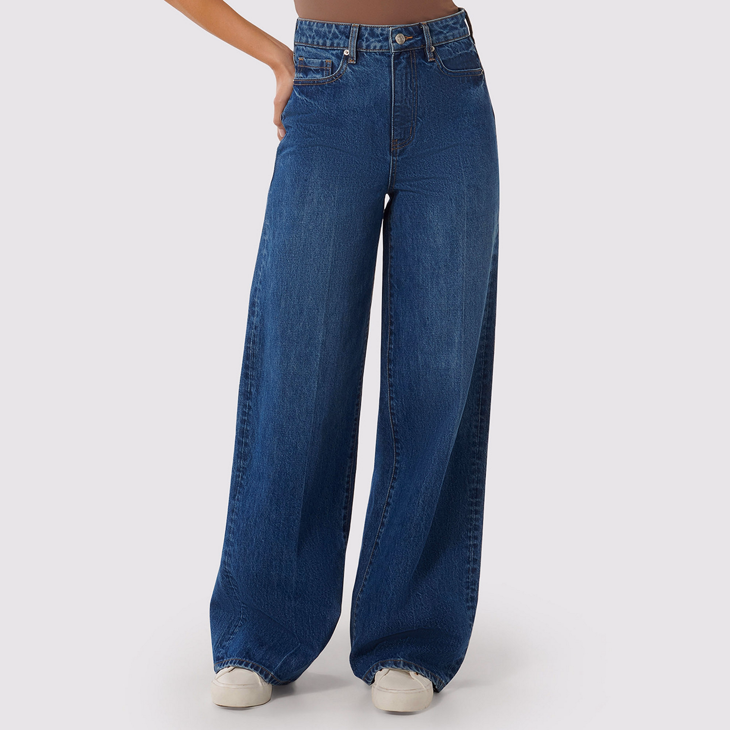 Heather High-Rise Wide-Leg Jeans