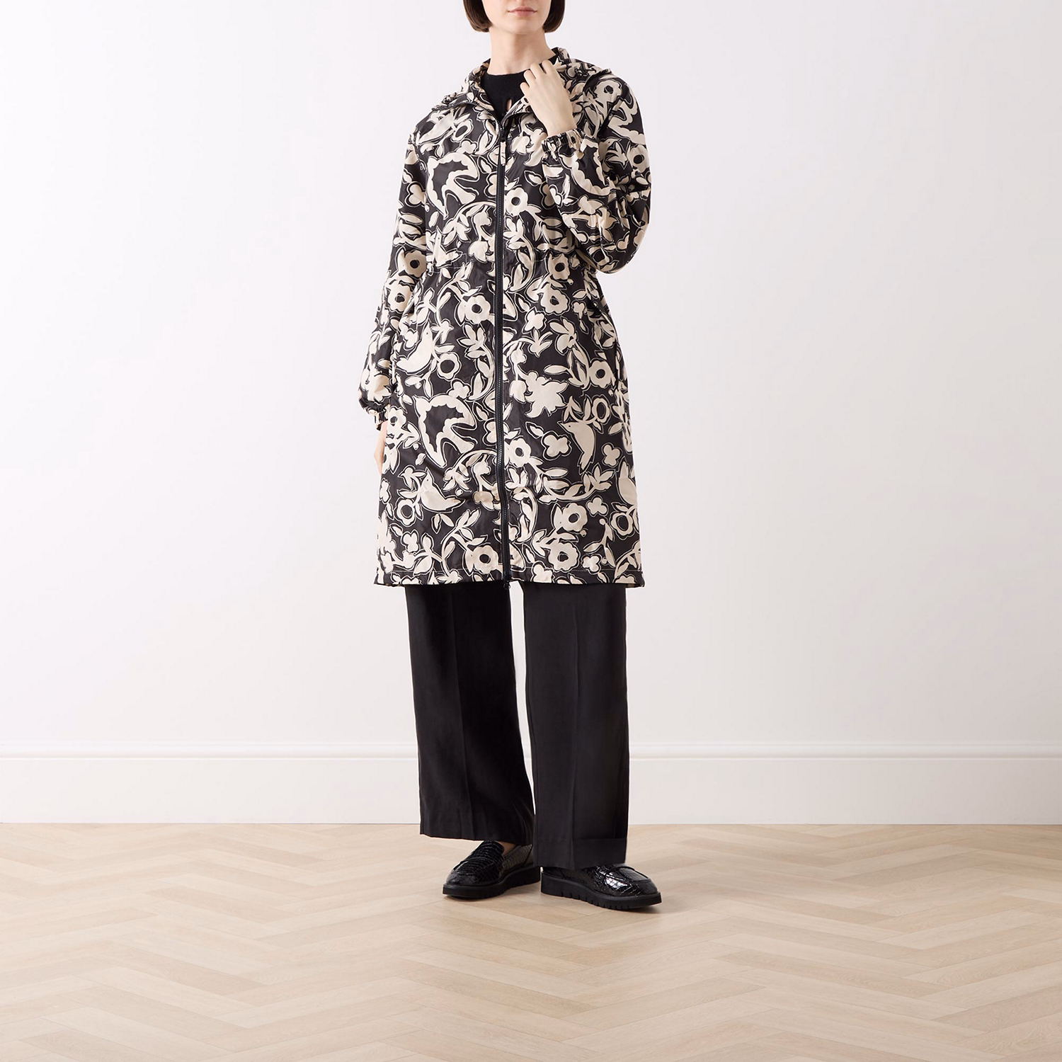 Trina Floral Long Raincoat