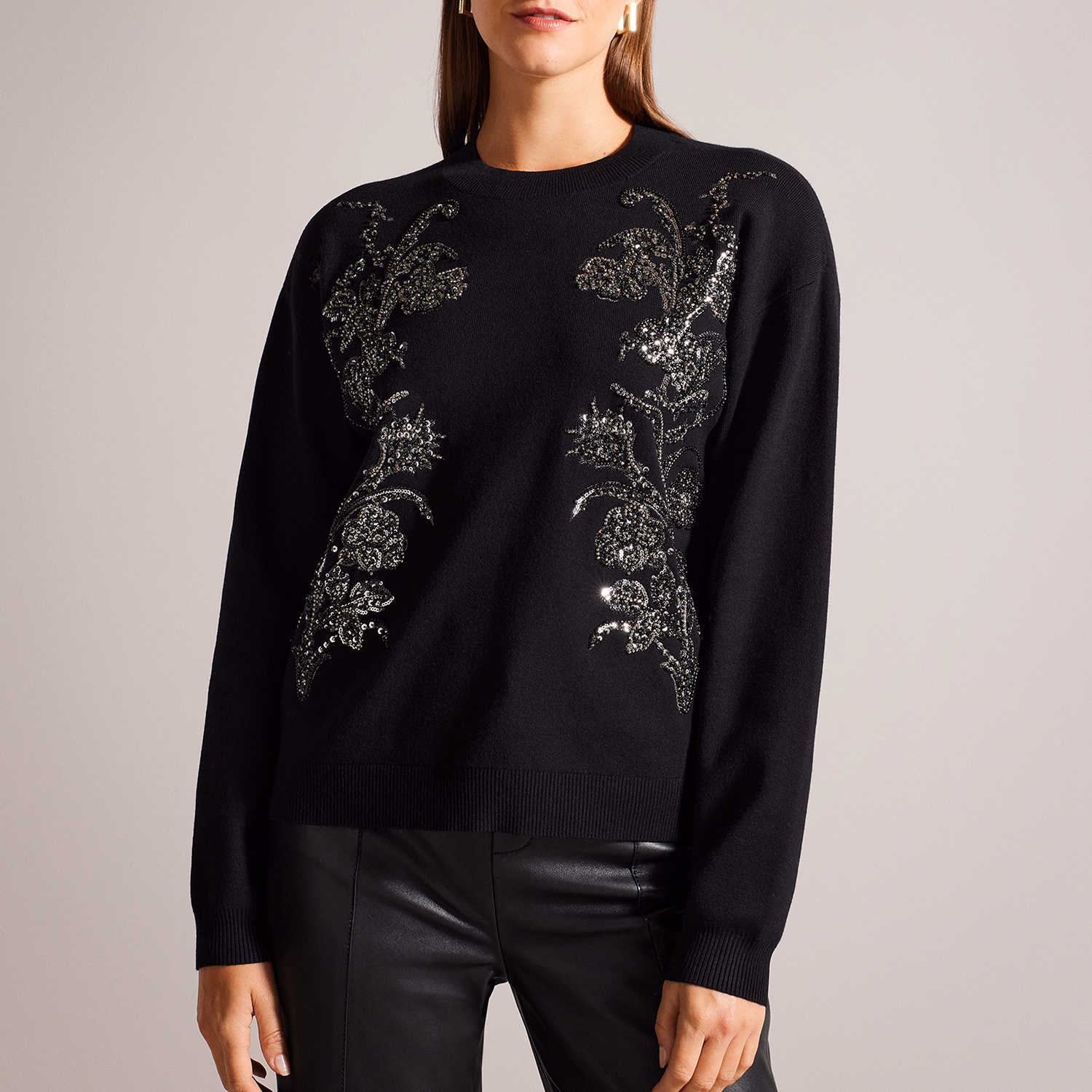 Hazlie Floral Embellished Sweater