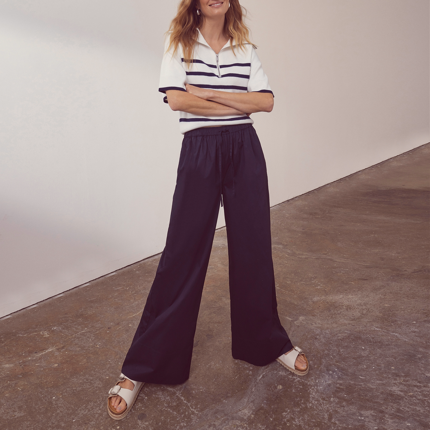High-Rise Wide Leg Trousers