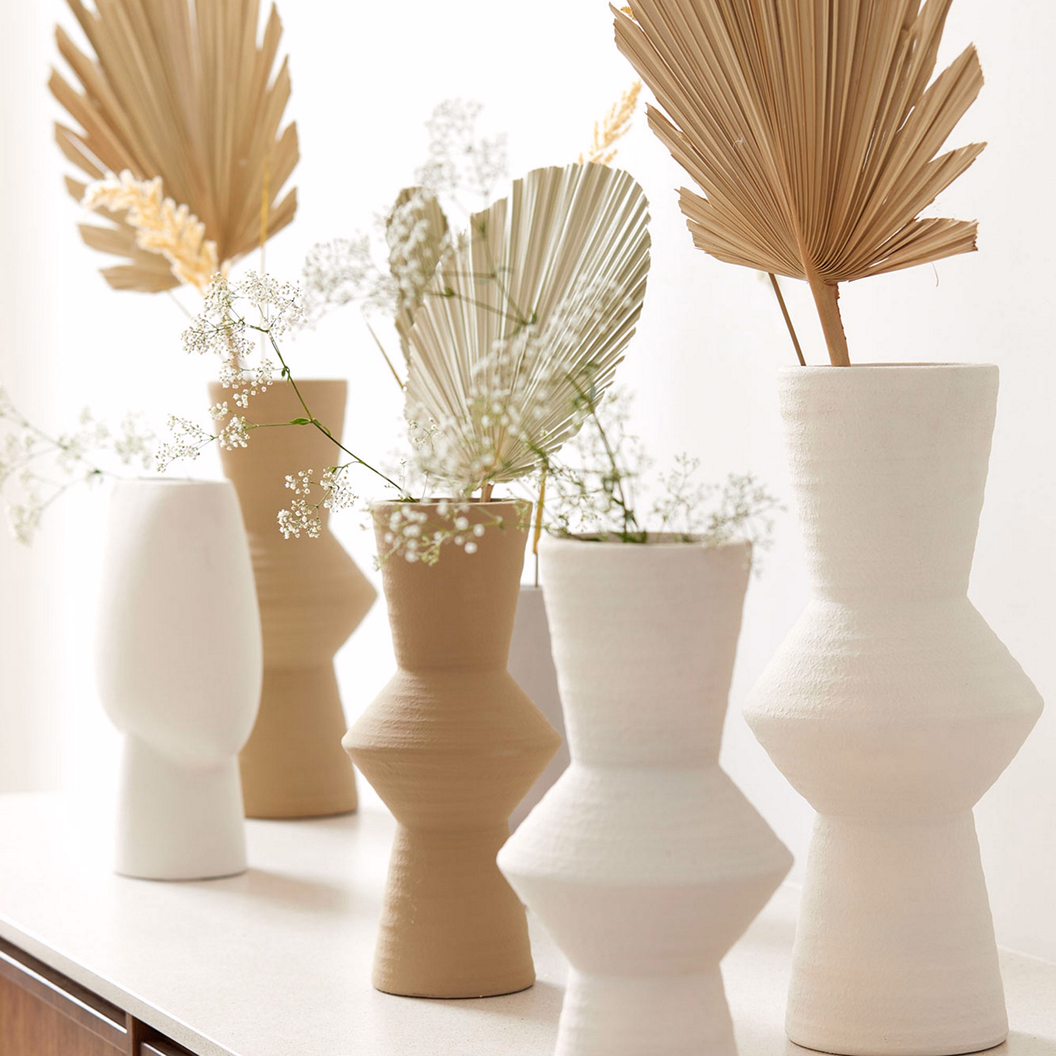 Ciara Ceramic Vase 40.5cm Cream