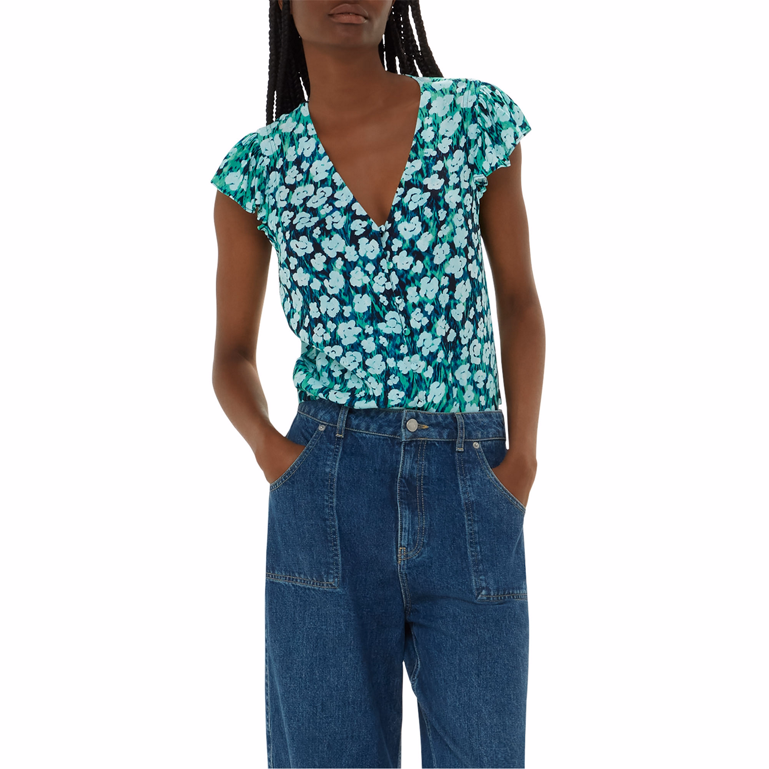 Floral Petal Frill Top