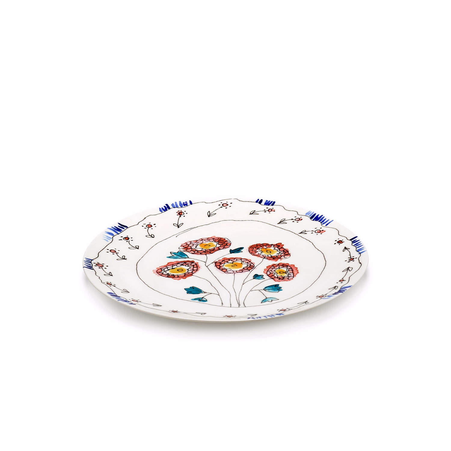 Midnight Flowers Serving Plate