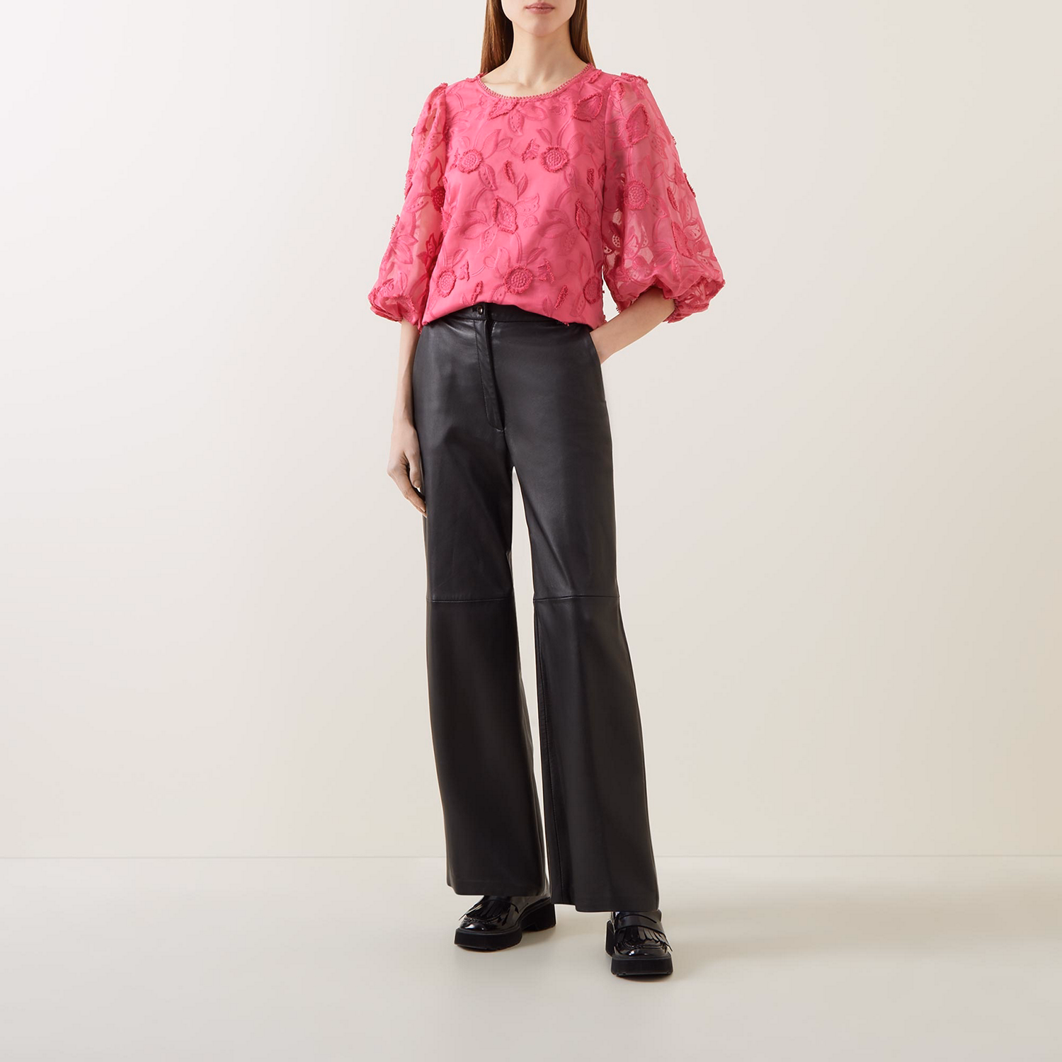 Ozzie Floral-Embroidered Blouse