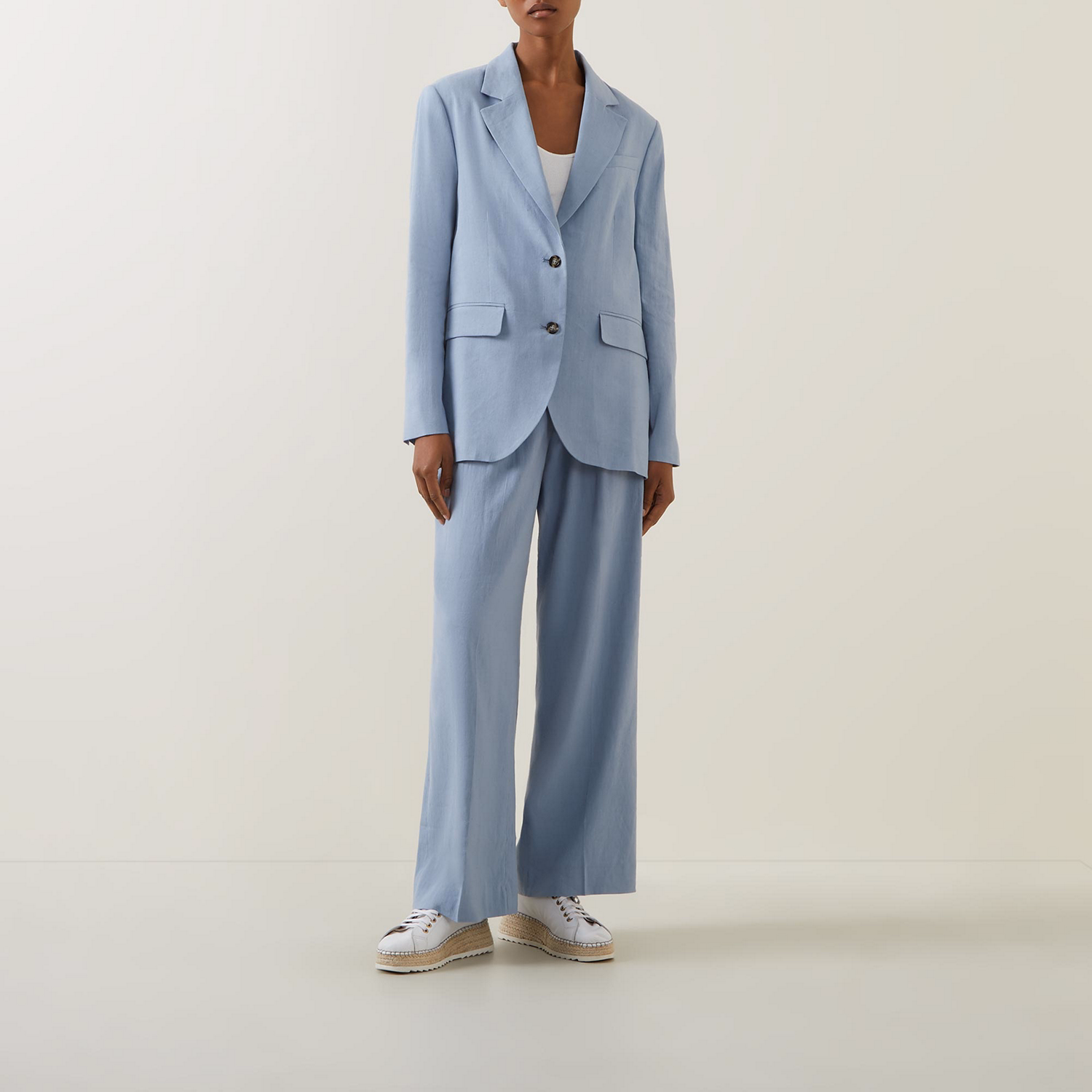 Single-Breasted Linen Blazer