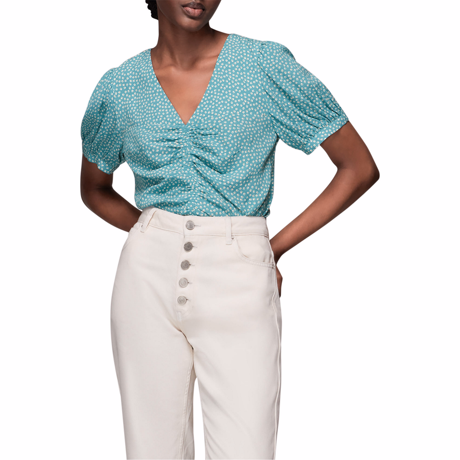 Ditsy Floral Gather Front Top