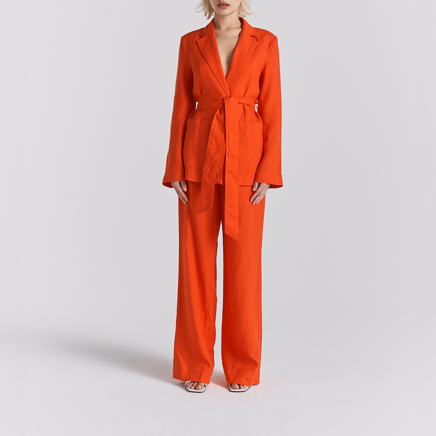 Presley Single-Breasted Linen Blazer