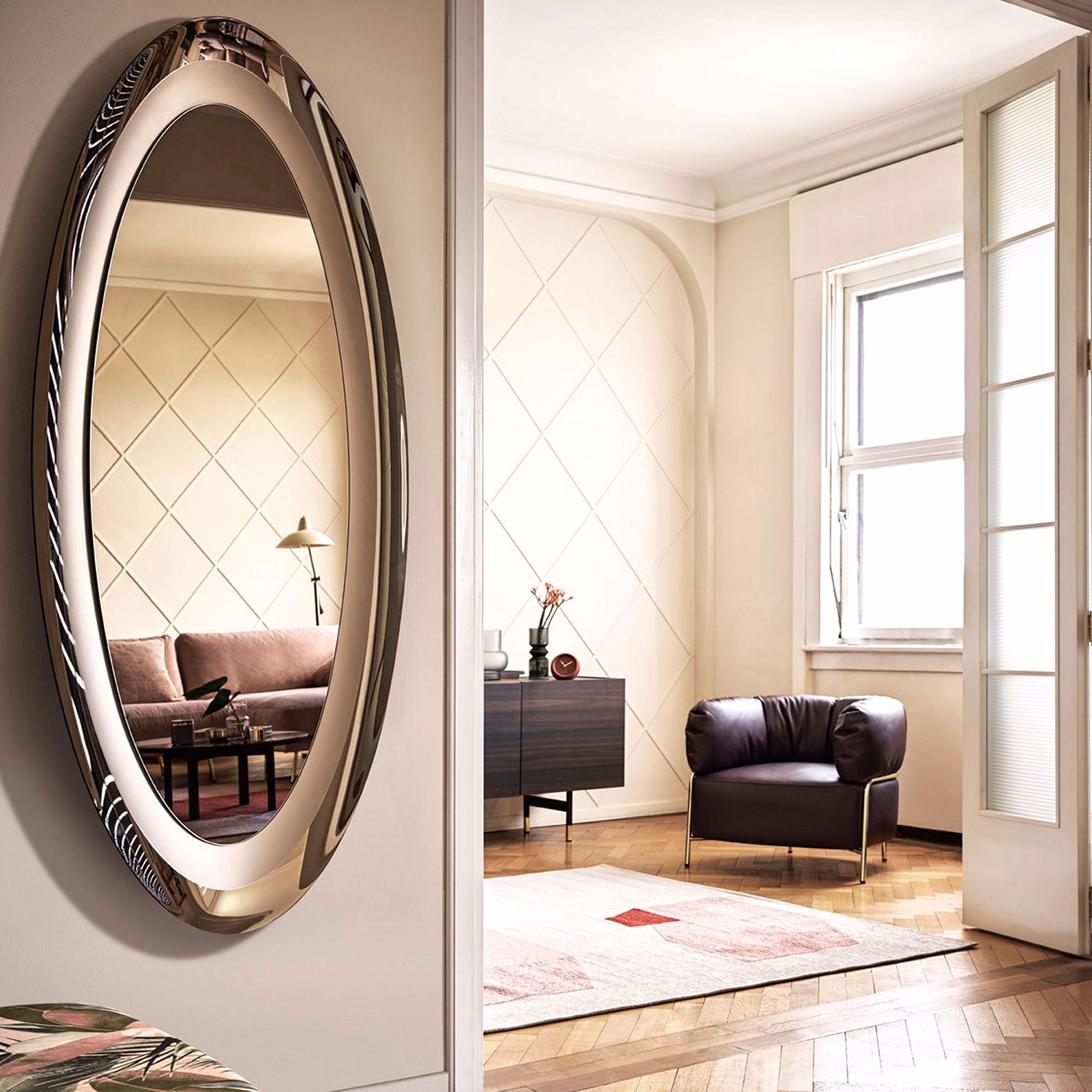 Surface Oval Mirror Bronze