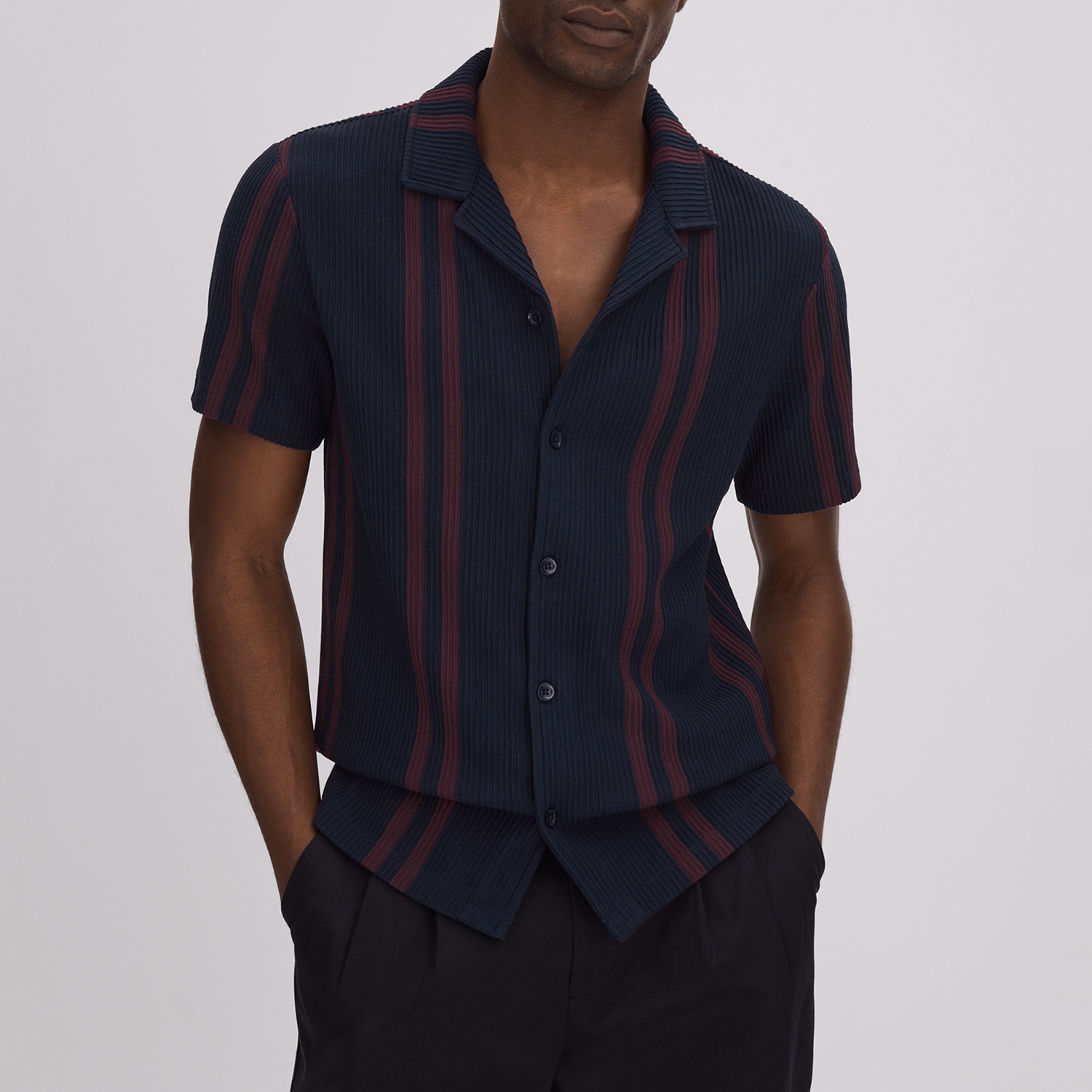 Castle Ribbed Striped Casual Shirt