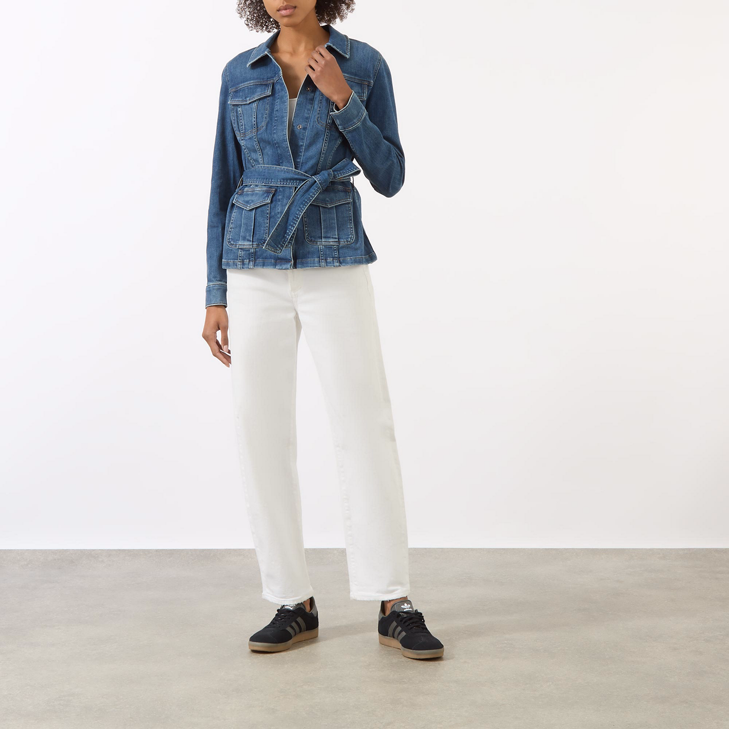 Tie-Front Jean Shirt Jacket
