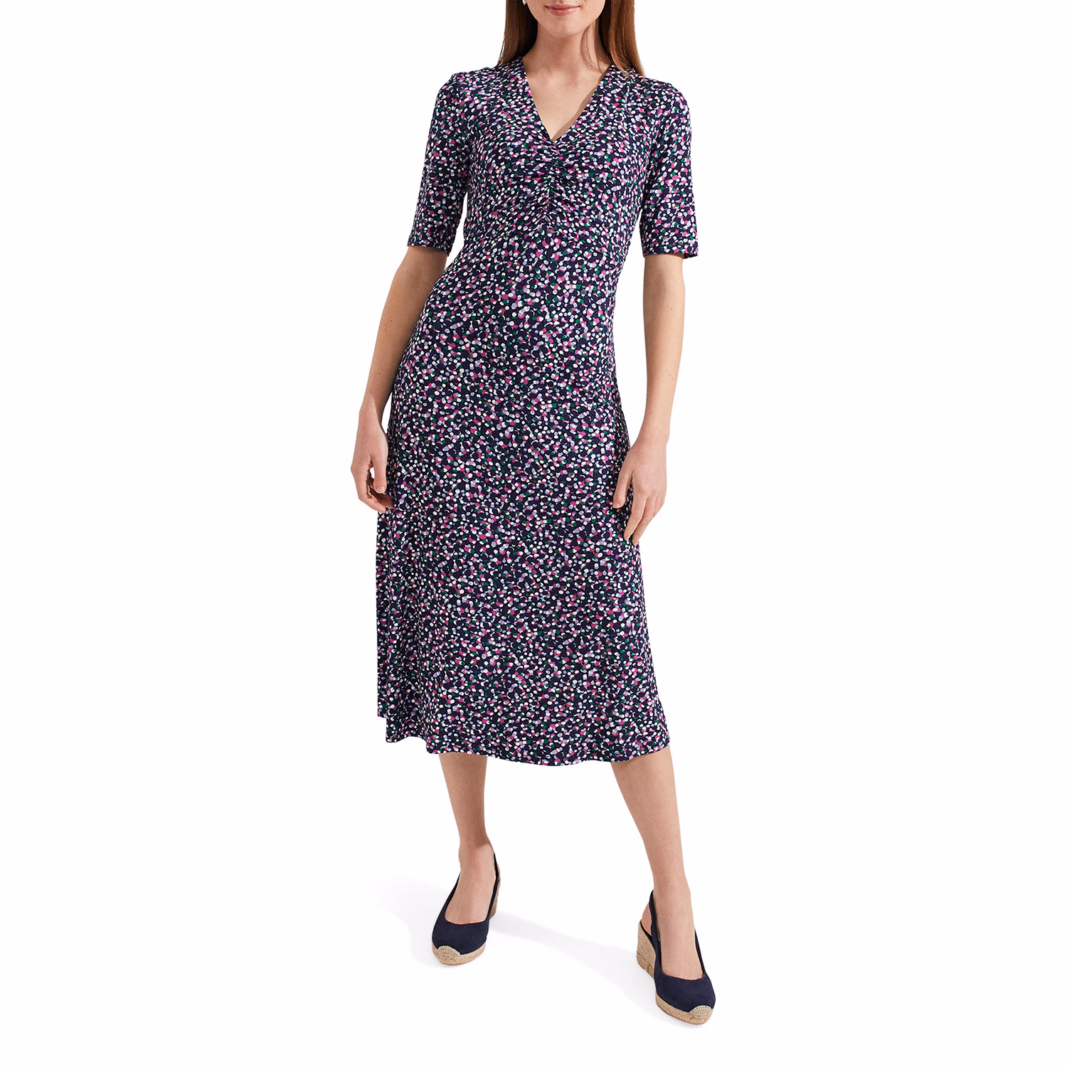 Frankie Printed V-Neck Midi Dress
