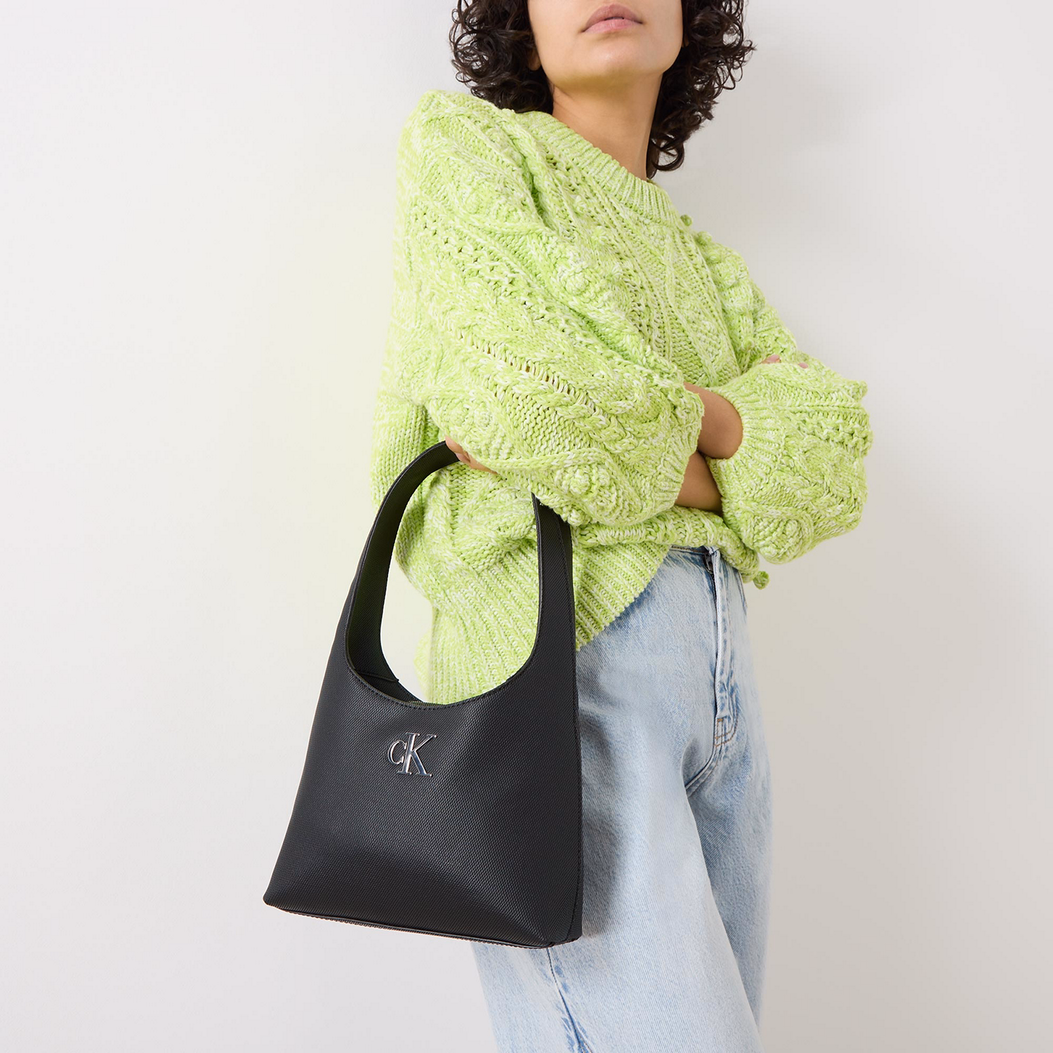 Minimal Monogram Logo Shoulder Bag