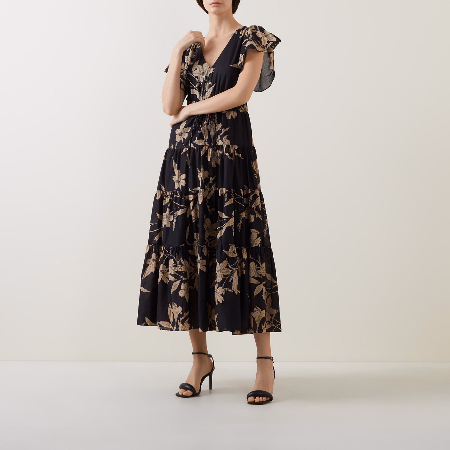 Tiered Floral Print Dress