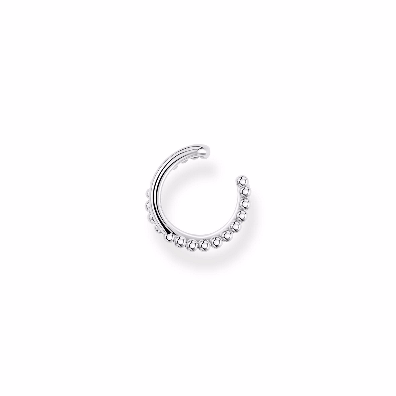Silver Dots Criss Cross Single Ear Cuff