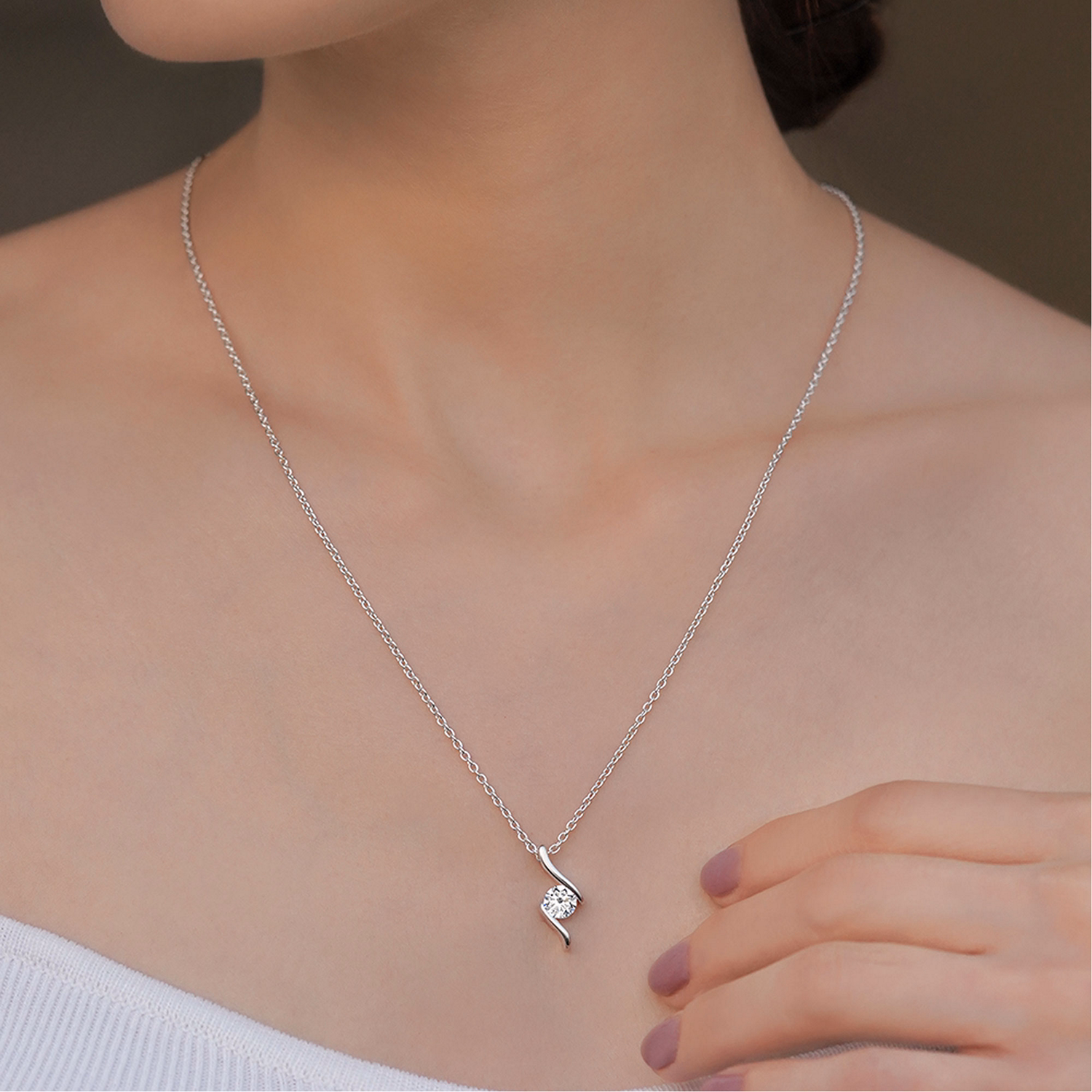 Drop Clear Stone Pendant